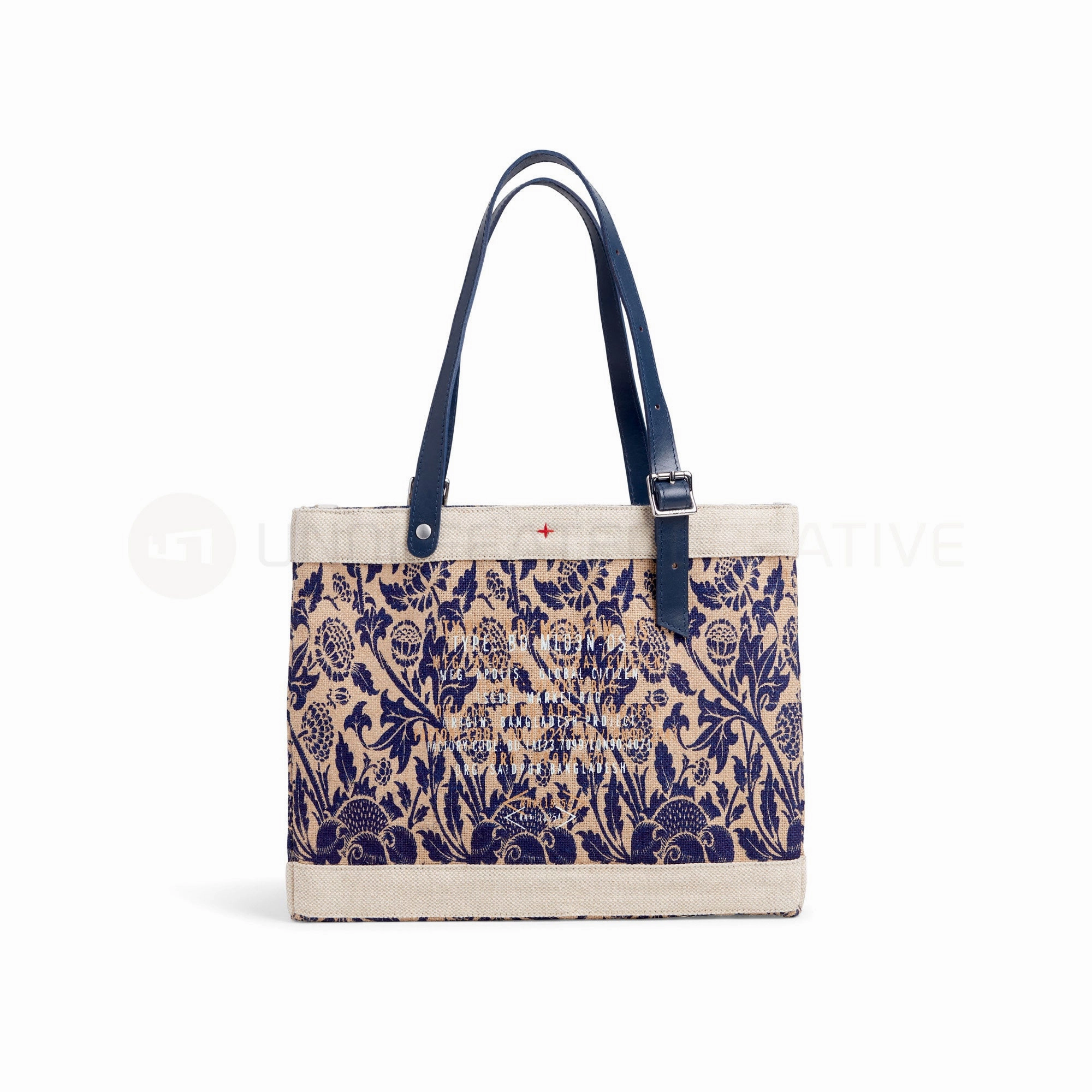 Petite Market Bag in Blue Porcelain with Adjustable Handle