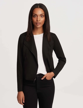 Petite Moto Jacket With Patch Pockets- Sale