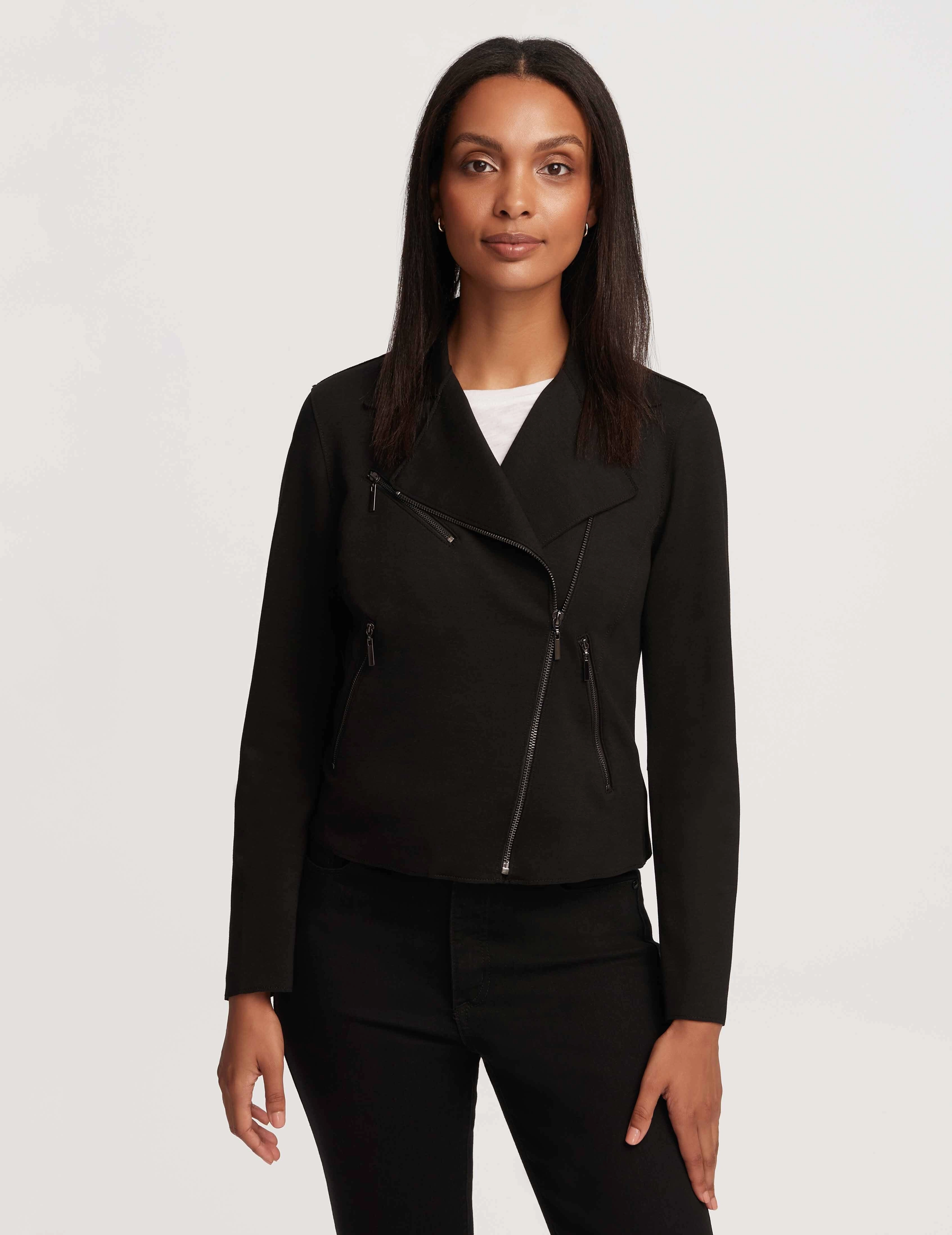 Petite Moto Jacket With Patch Pockets- Sale