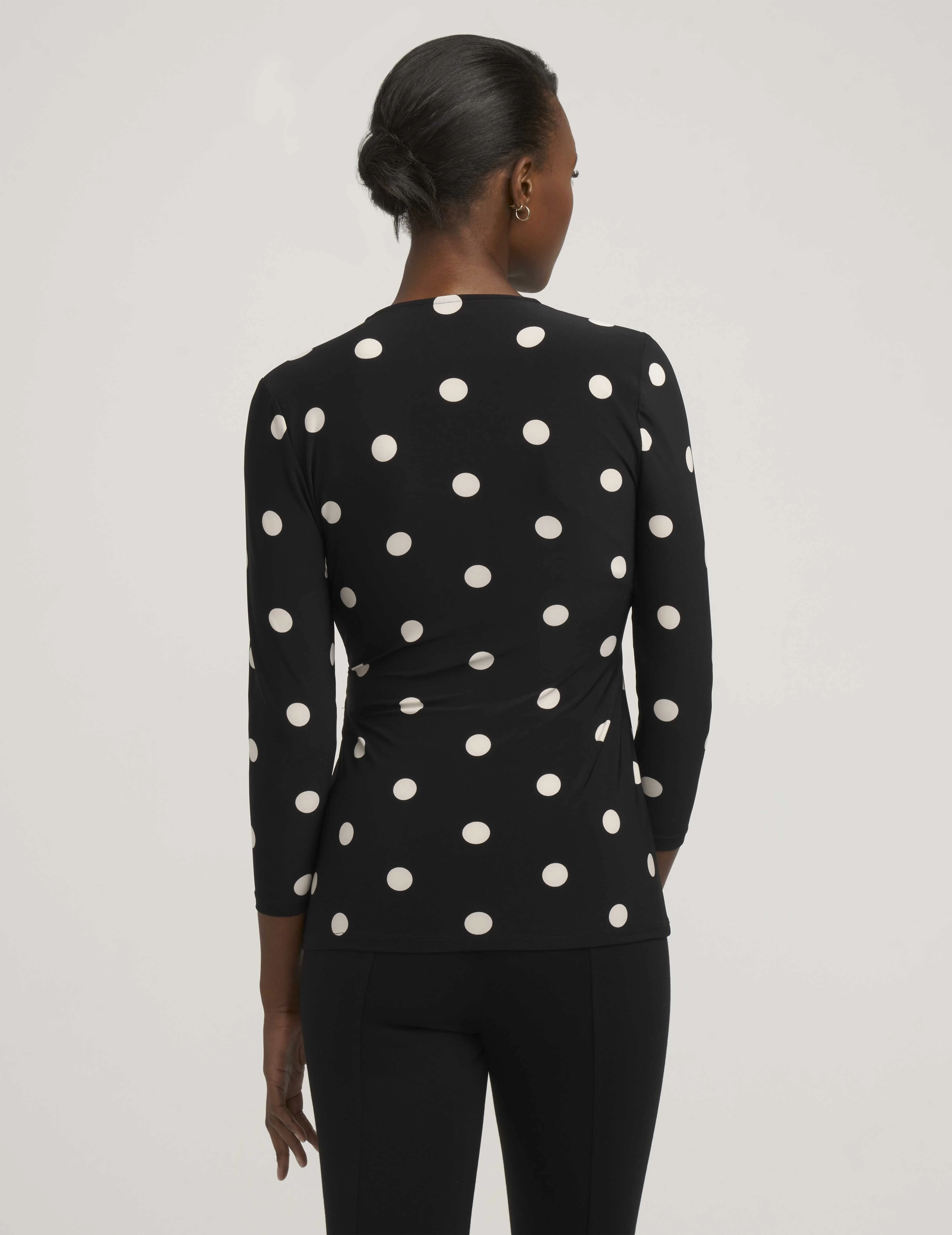 Petite Printed Faux Wrap Top- Sale