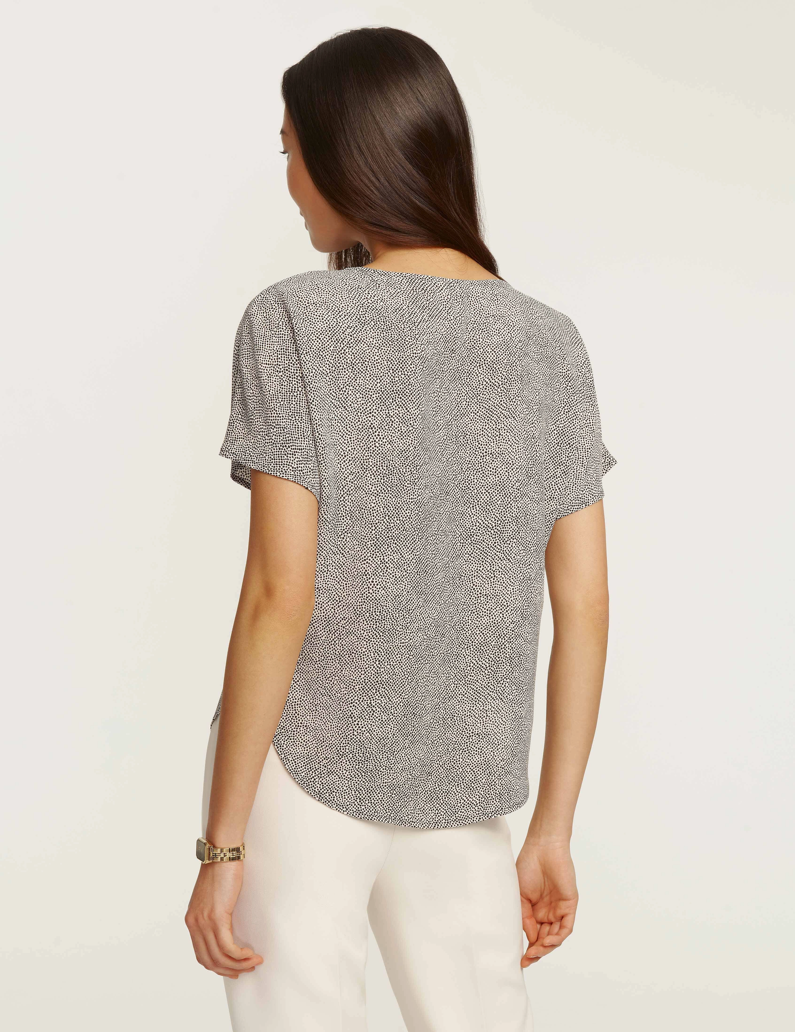 Petite Rambling Mini Dot Bateau Blouse- Sale
