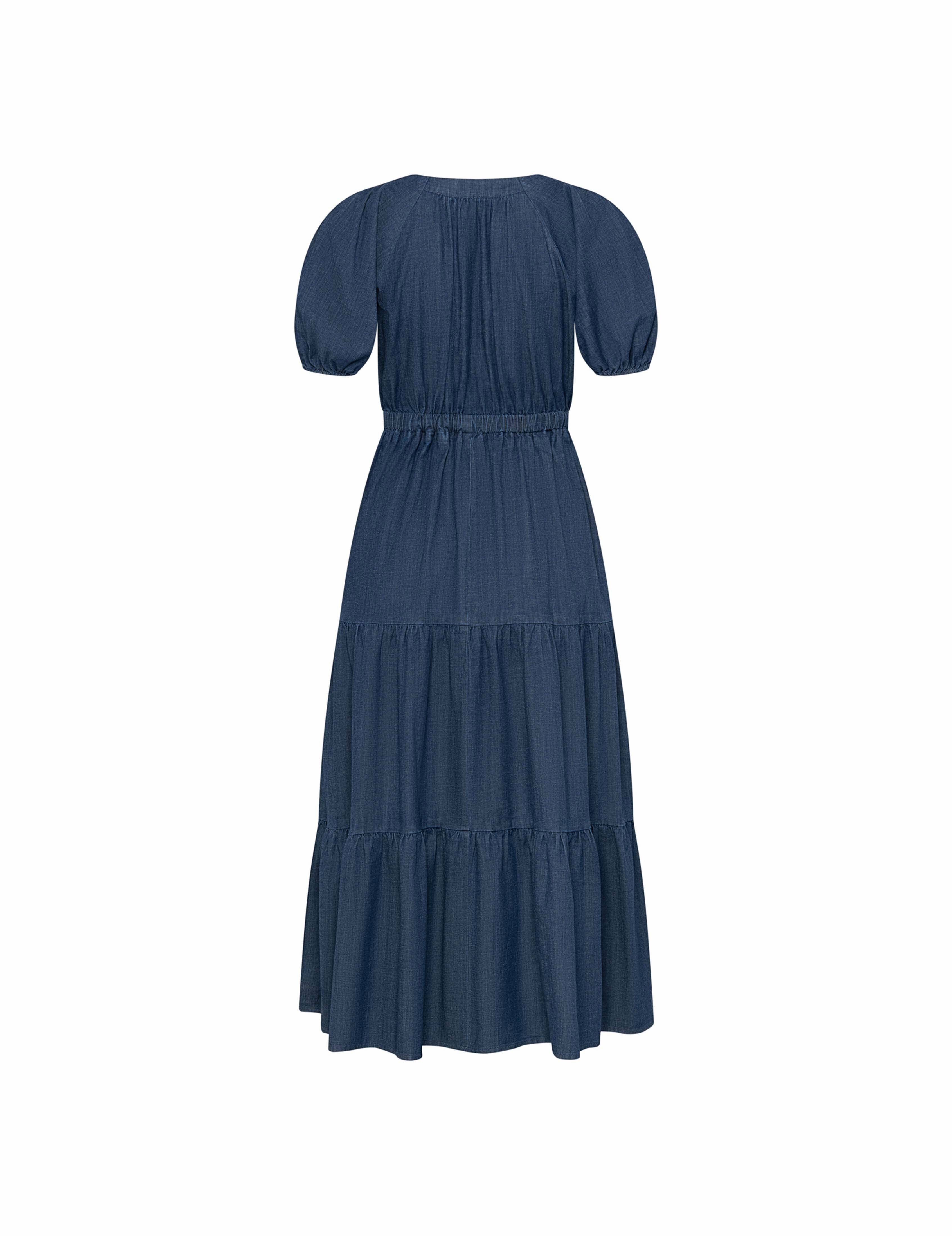 Petite Tiered Puff Sleeve Midi Dress