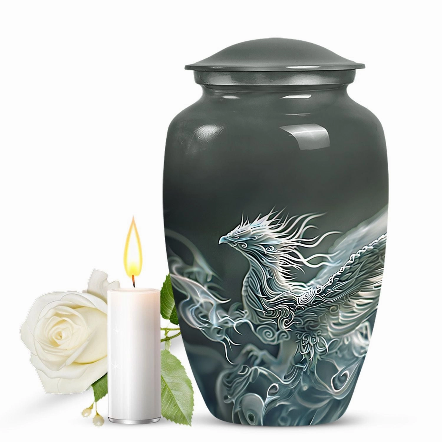 Phoenix Ascend: Premium Aluminium Cremation Urn, A Tribute to Dad