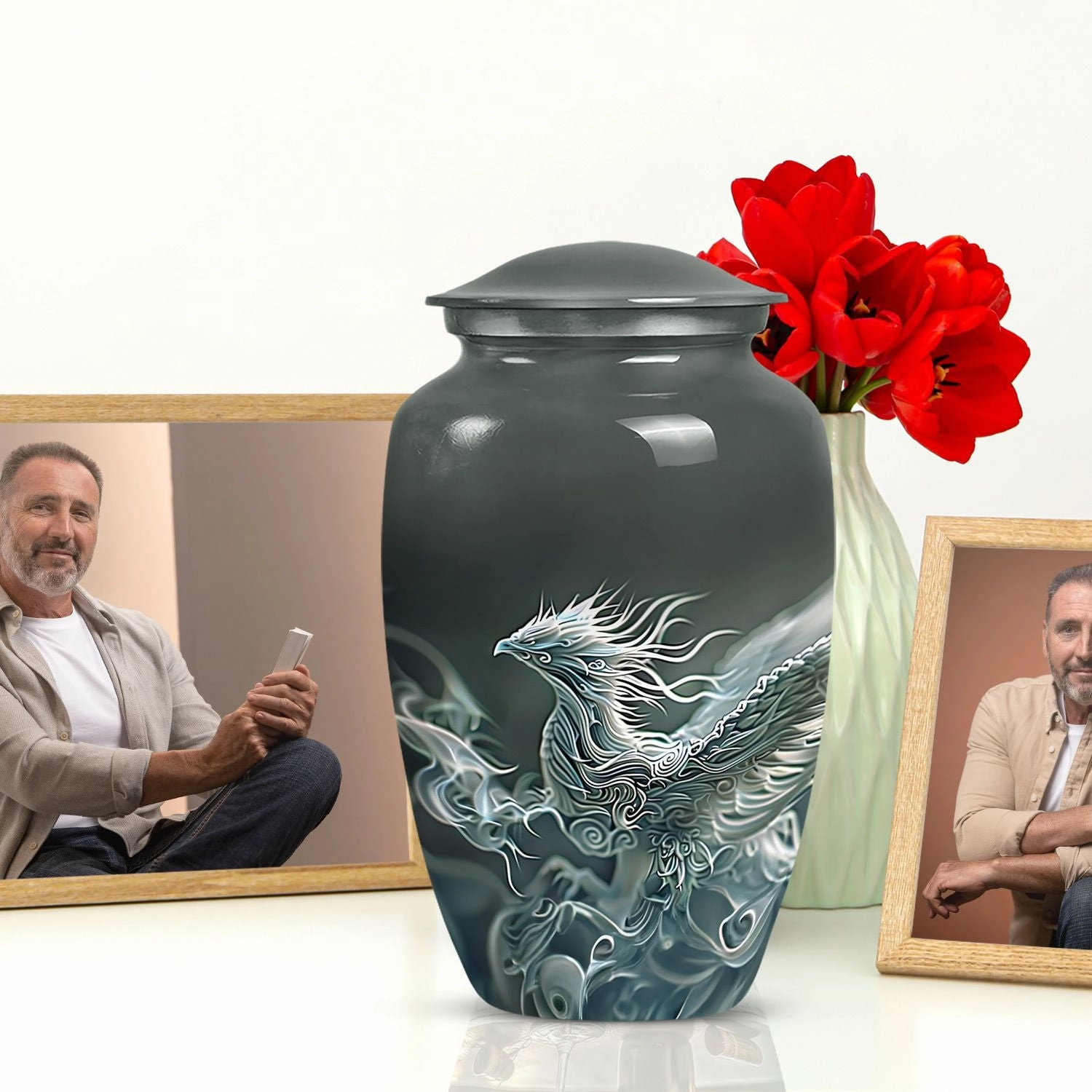 Phoenix Ascend: Premium Aluminium Cremation Urn, A Tribute to Dad