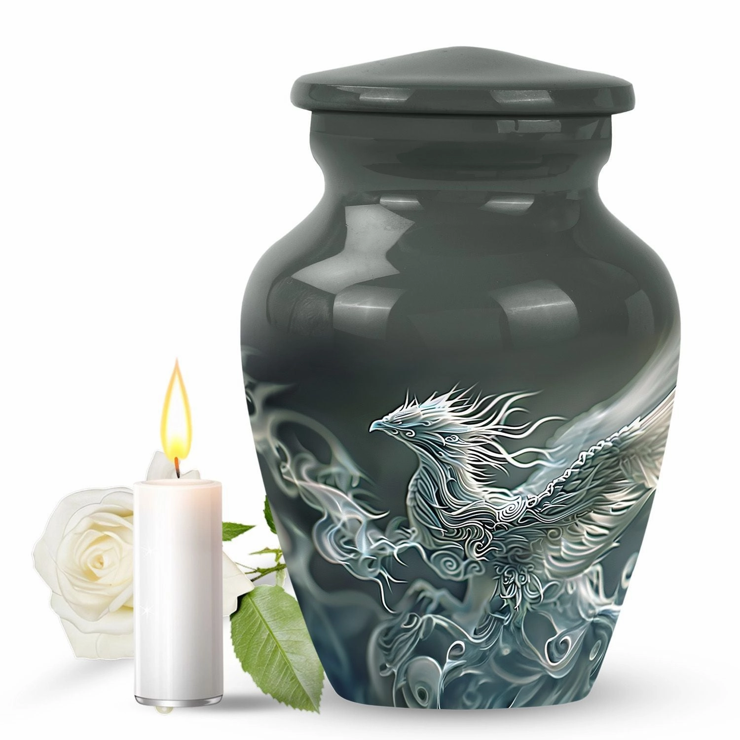 Phoenix Ascend: Premium Aluminium Cremation Urn, A Tribute to Dad