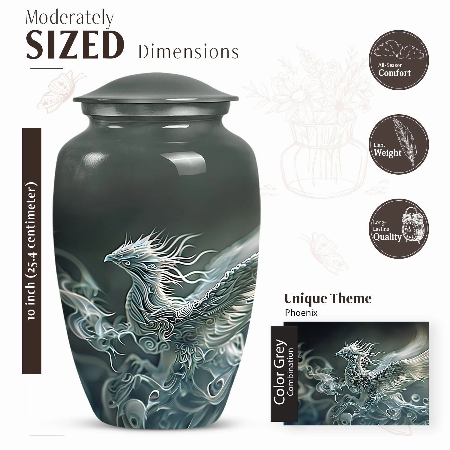 Phoenix Ascend: Premium Aluminium Cremation Urn, A Tribute to Dad