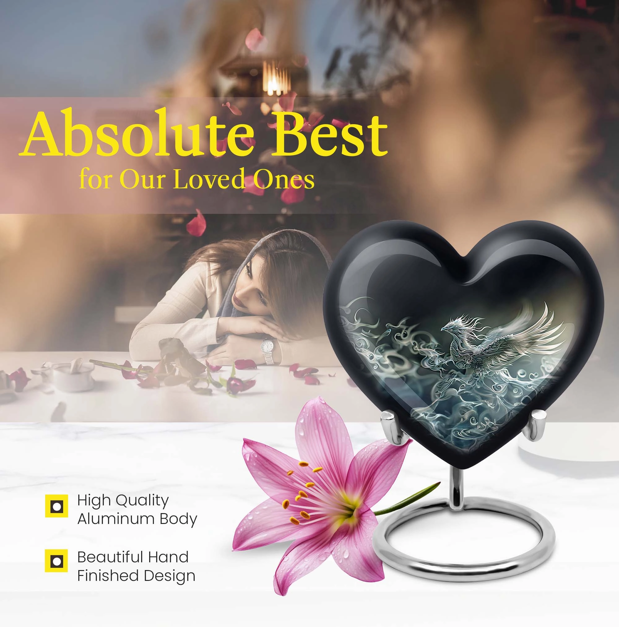 Phoenix Embrace: Cherished Dad Memorial Cremation Urn