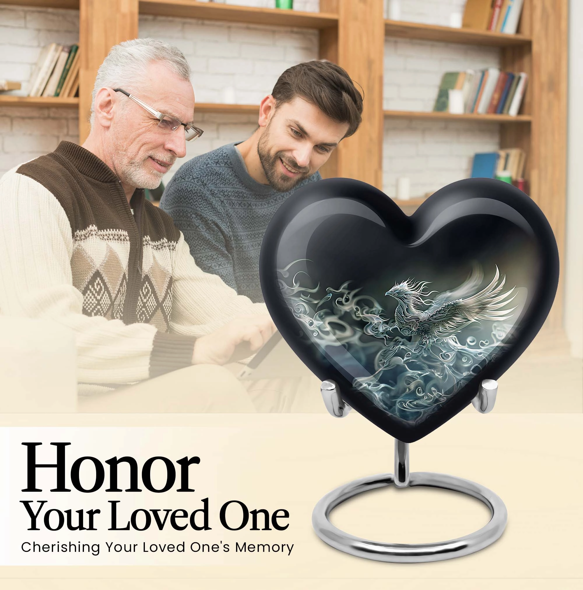 Phoenix Embrace: Cherished Dad Memorial Cremation Urn