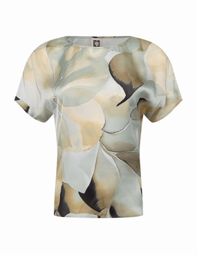 Plus Short Sleeve Blouse With Bateau Neckline