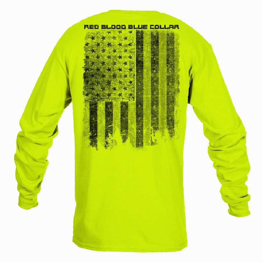 Red Blood Blue Collar® Long Sleeve - Safety Green