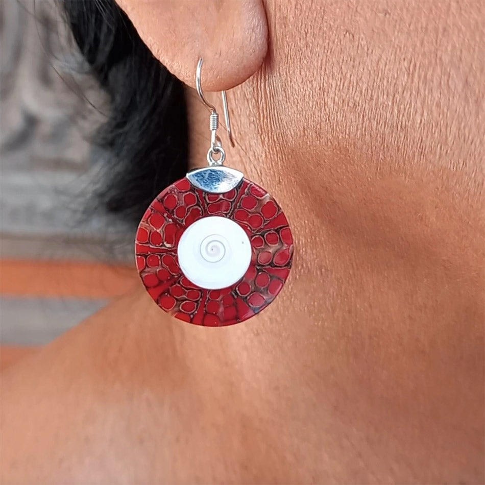 Red Coral Earrings, Indonesia