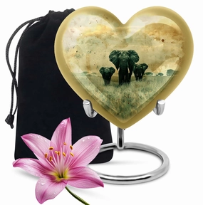 Serene Elephant Cremation Tribute - Funeral Urn for Women