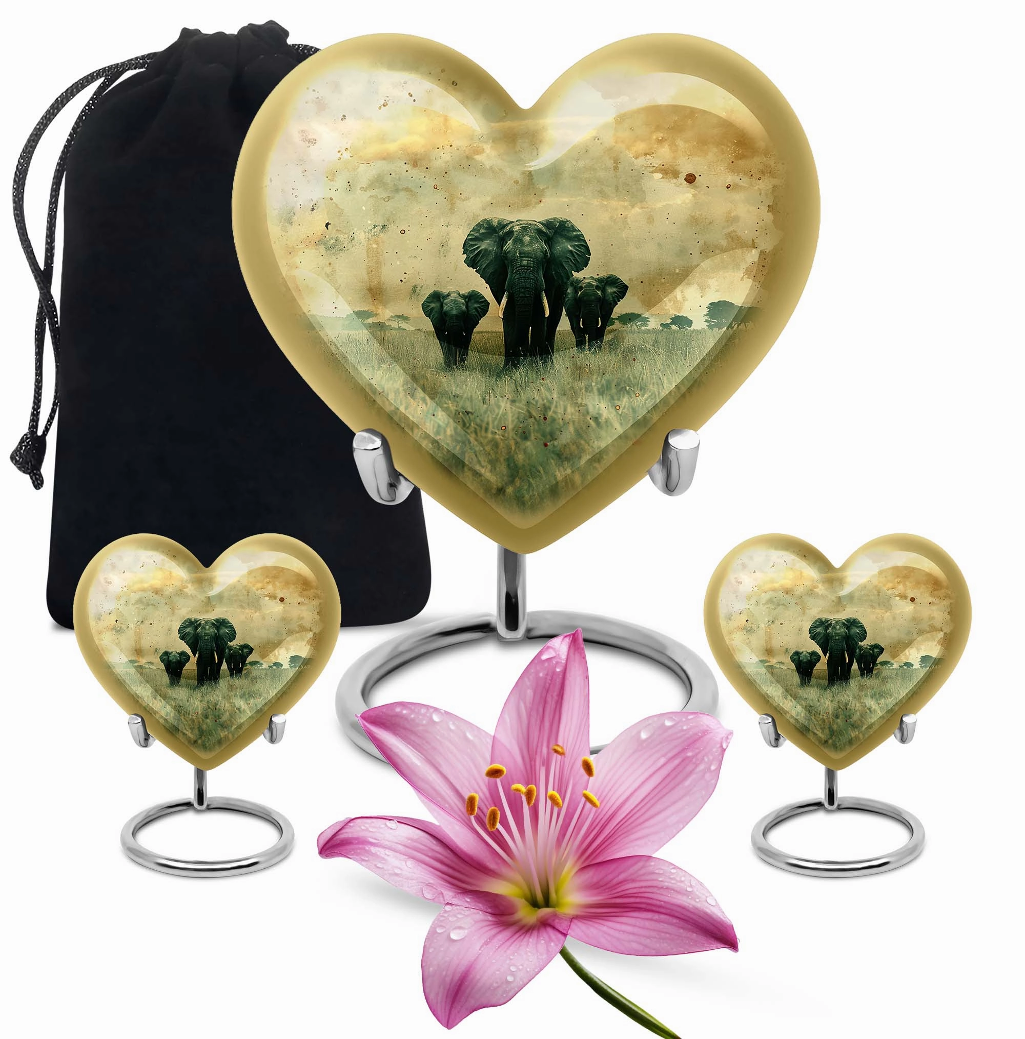 Serene Elephant Cremation Tribute - Funeral Urn for Women