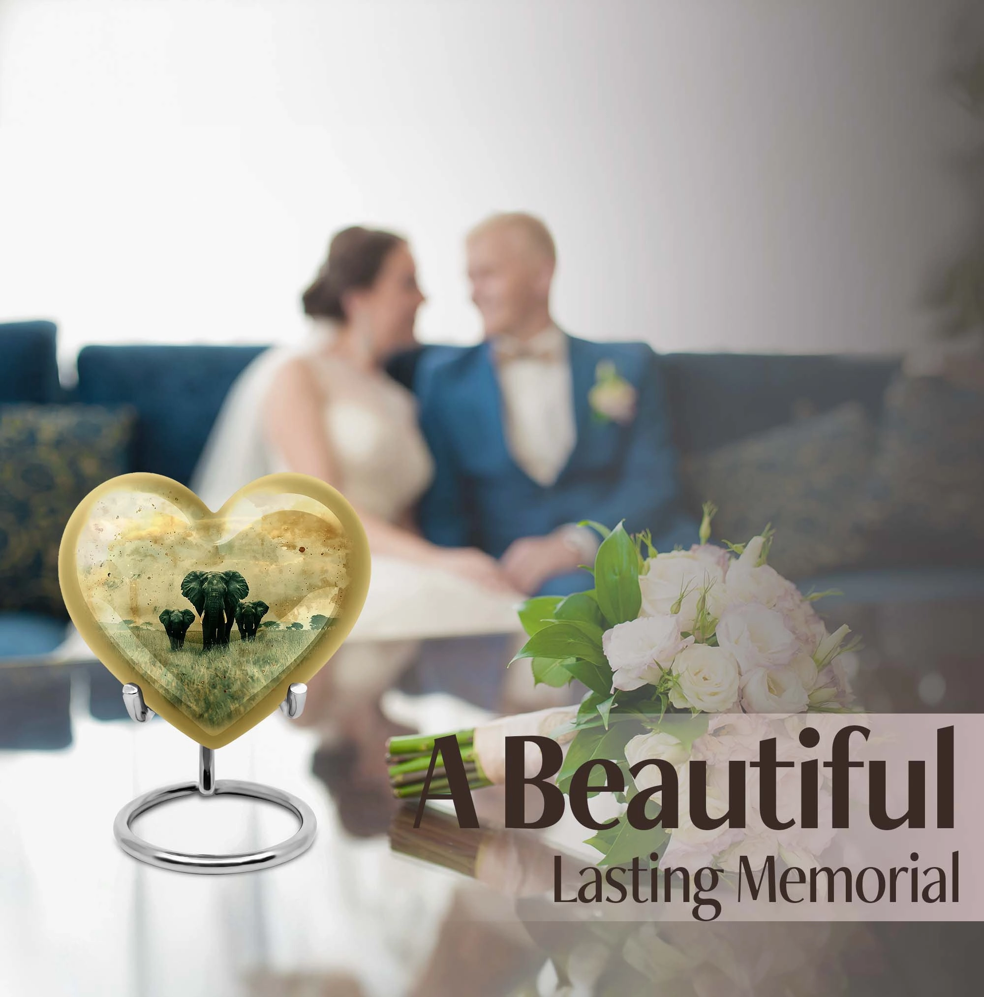 Serene Elephant Cremation Tribute - Funeral Urn for Women