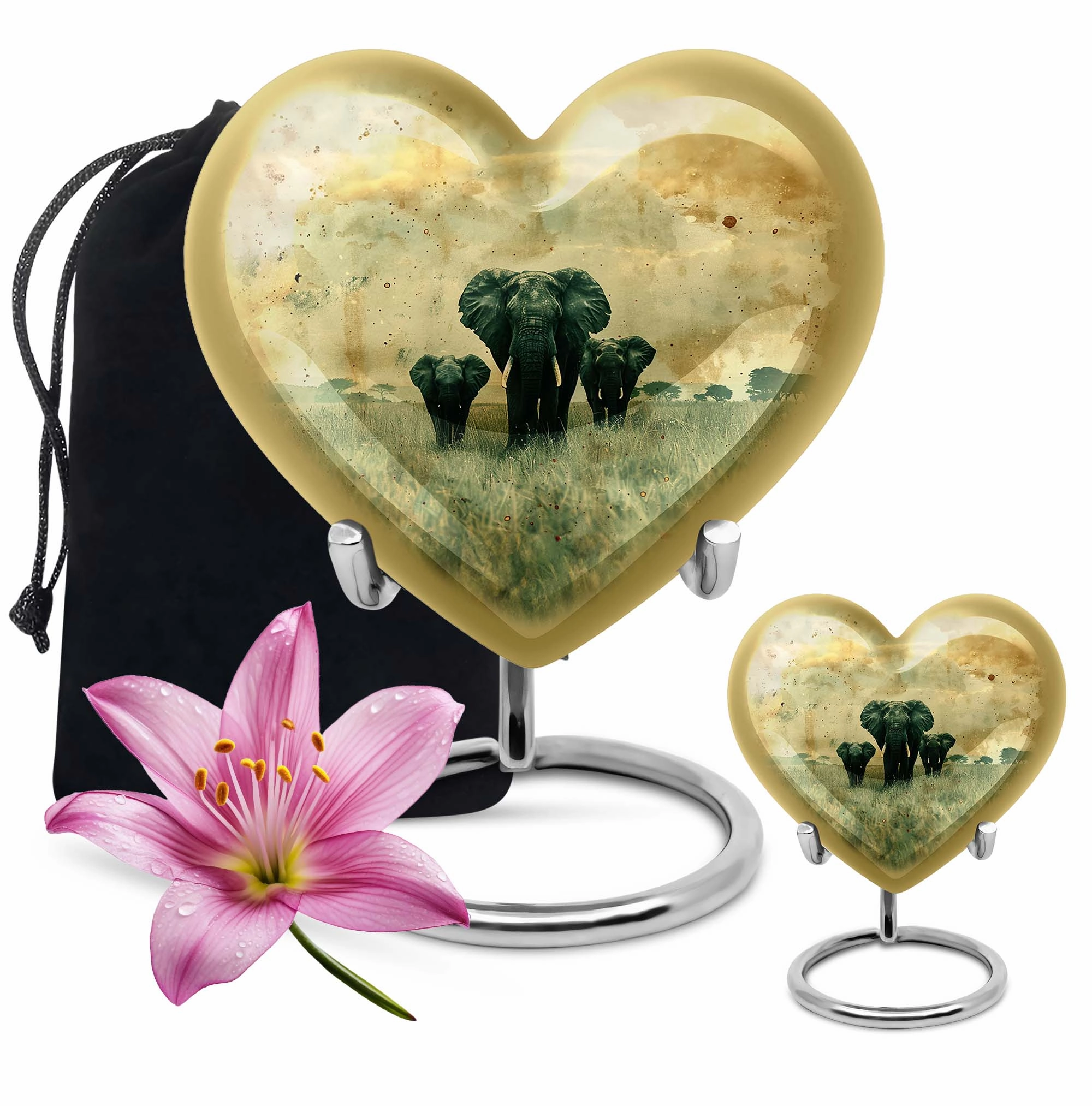 Serene Elephant Cremation Tribute - Funeral Urn for Women