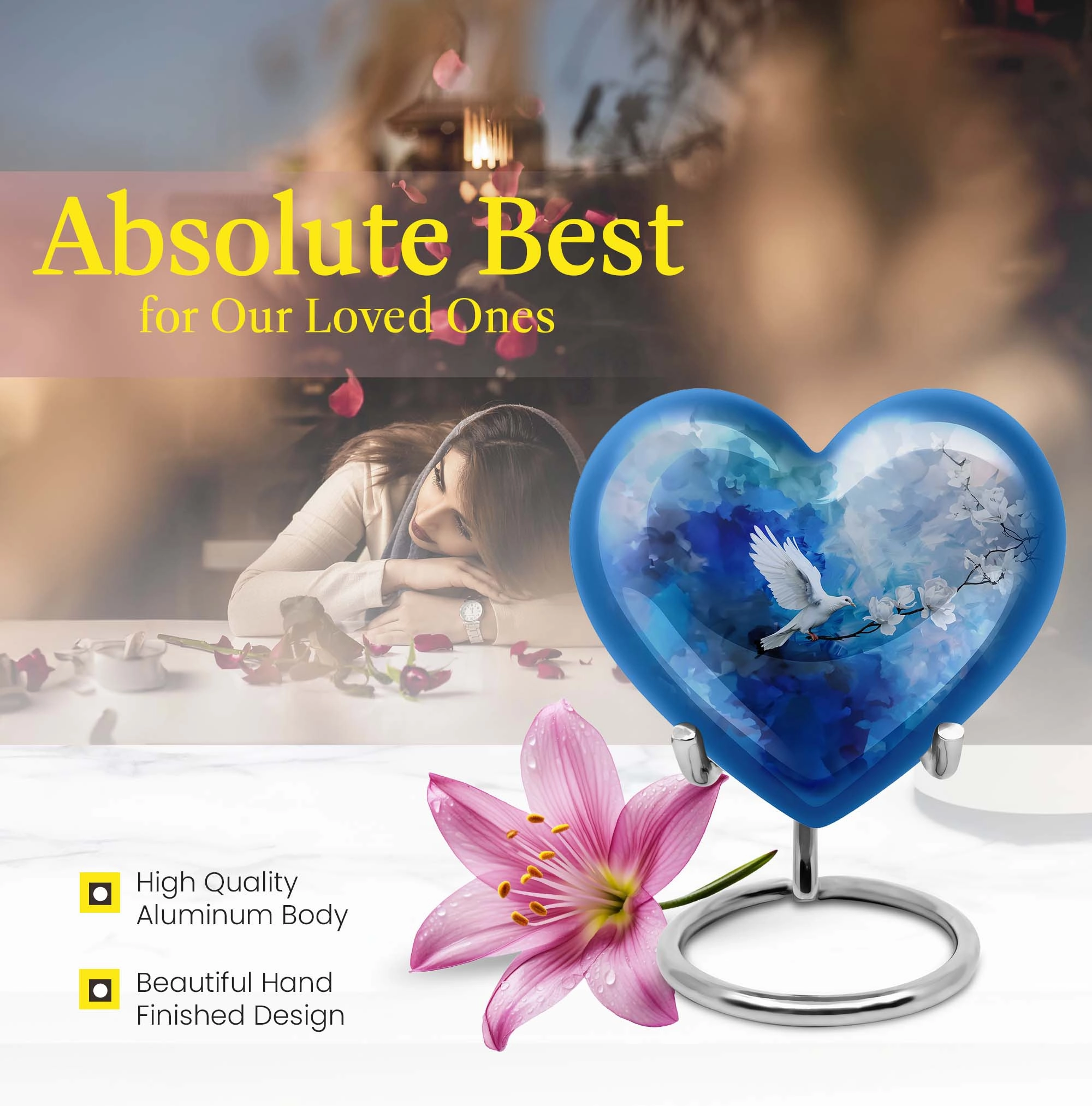 Serenity Dove Embrace - A Dignified Funeral Urn For Memorial