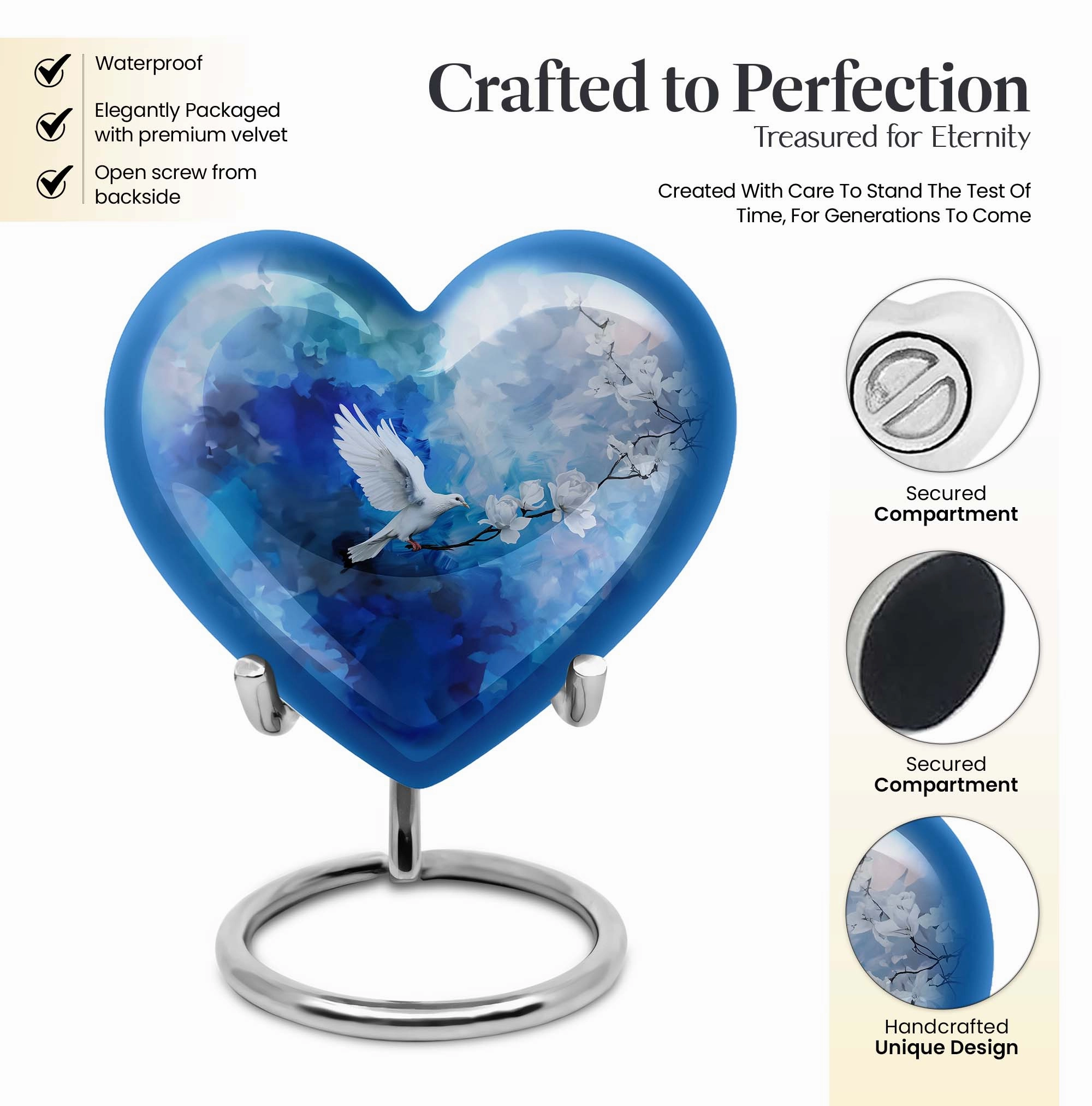 Serenity Dove Embrace - A Dignified Funeral Urn For Memorial
