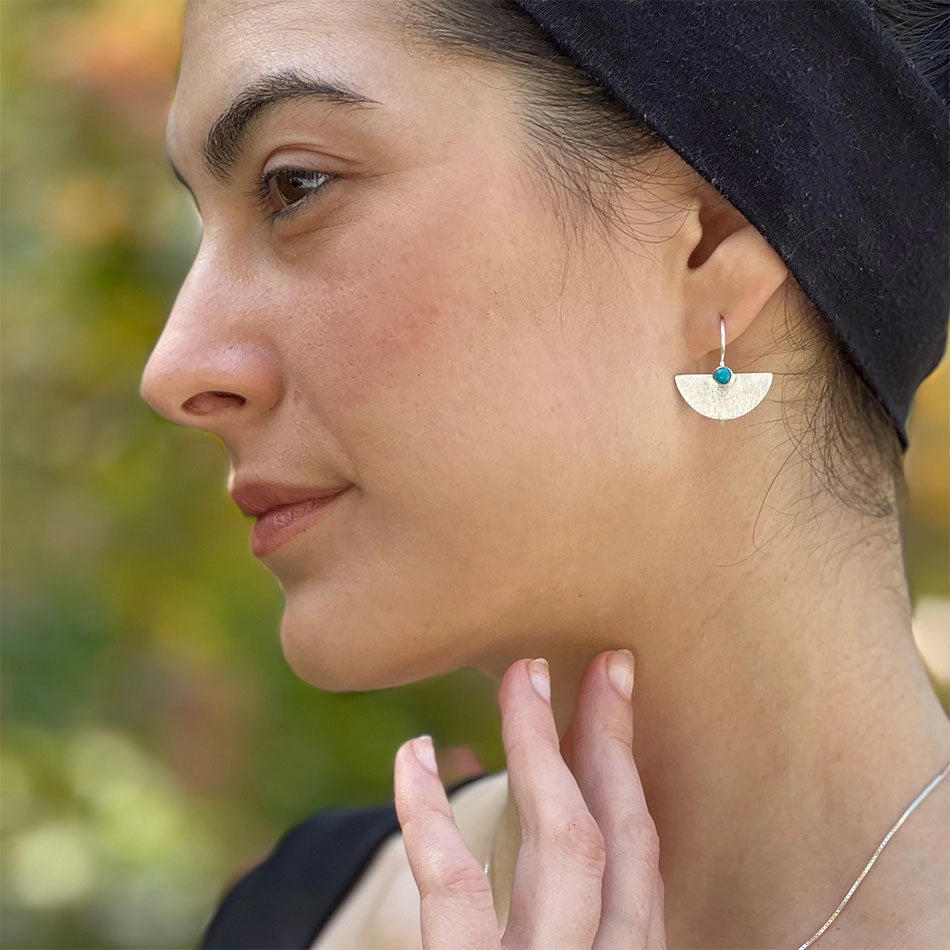 Shoot For The Moon Earrings - Sterling Silver, Indonesia