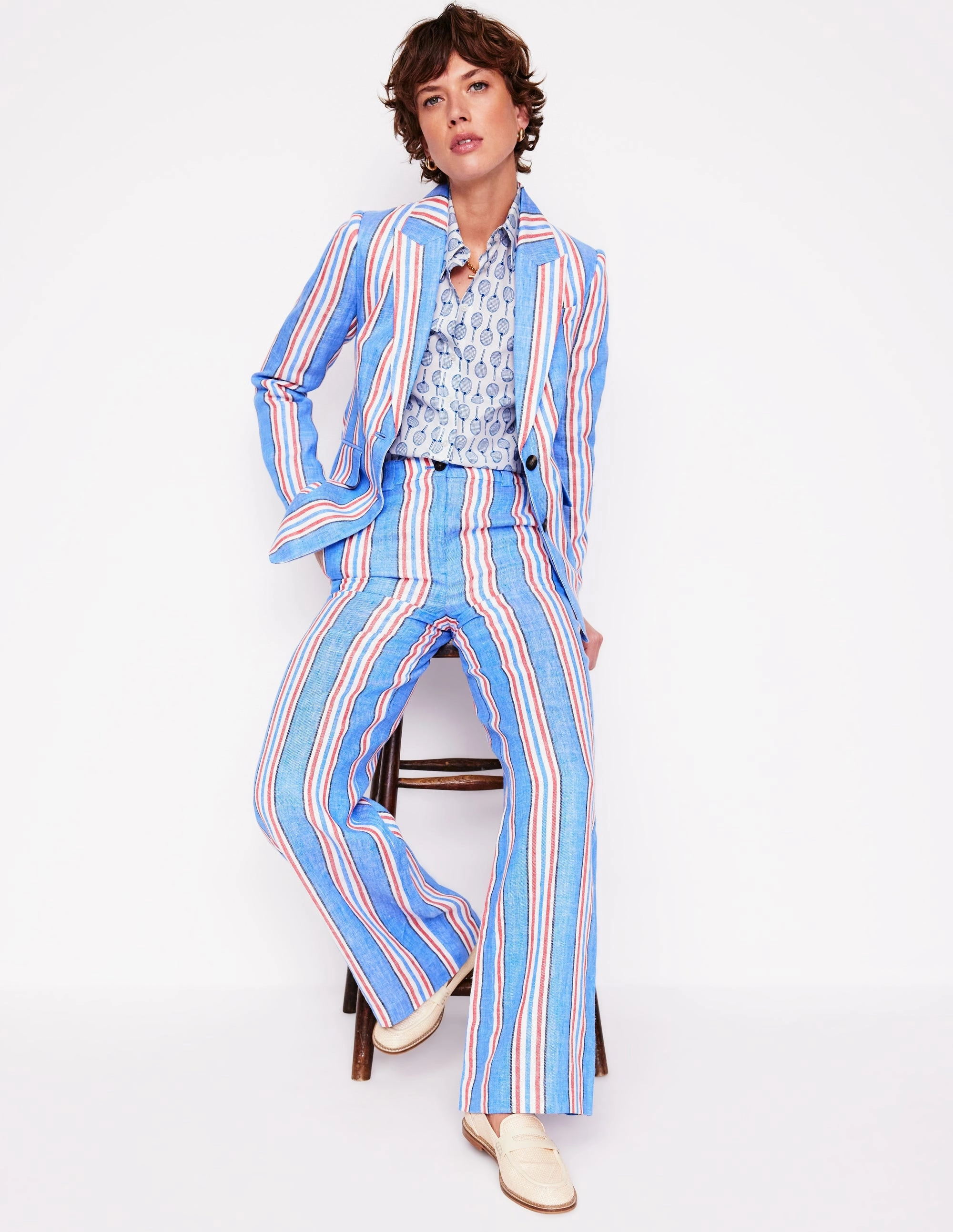 Sienna Cotton Shirt-Ivory. Tennis