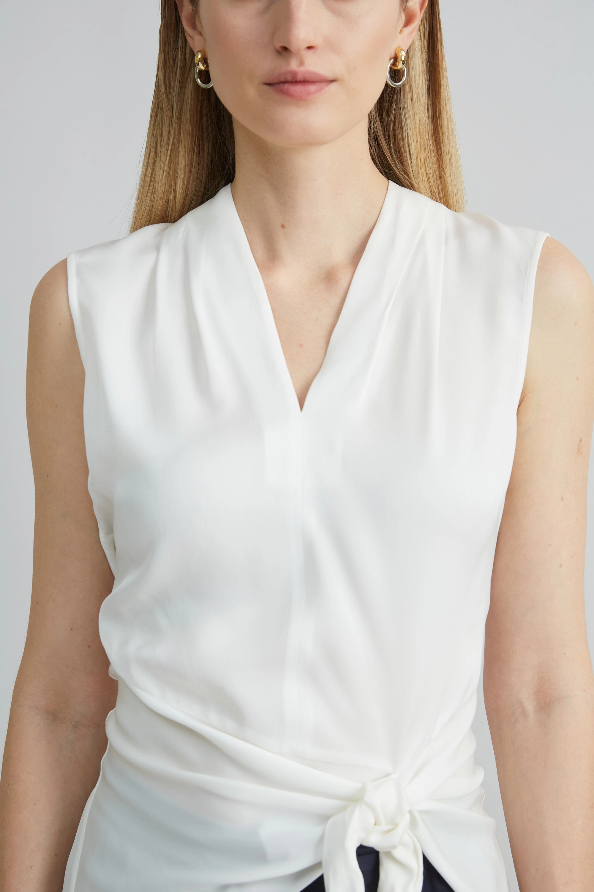 Silk Side Tie Shirt