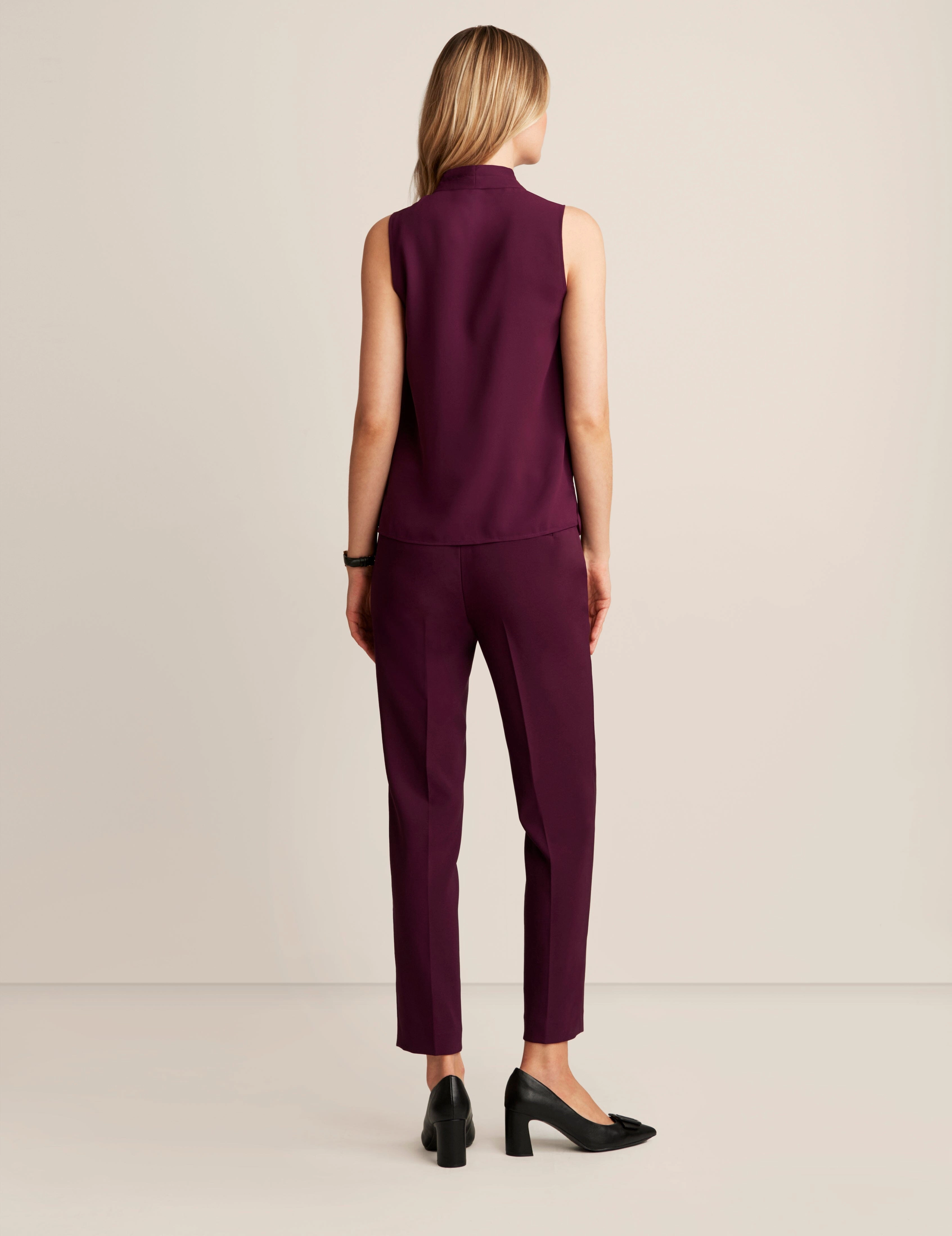 Sleeveless Pleated Shoulder Blouse - Sale