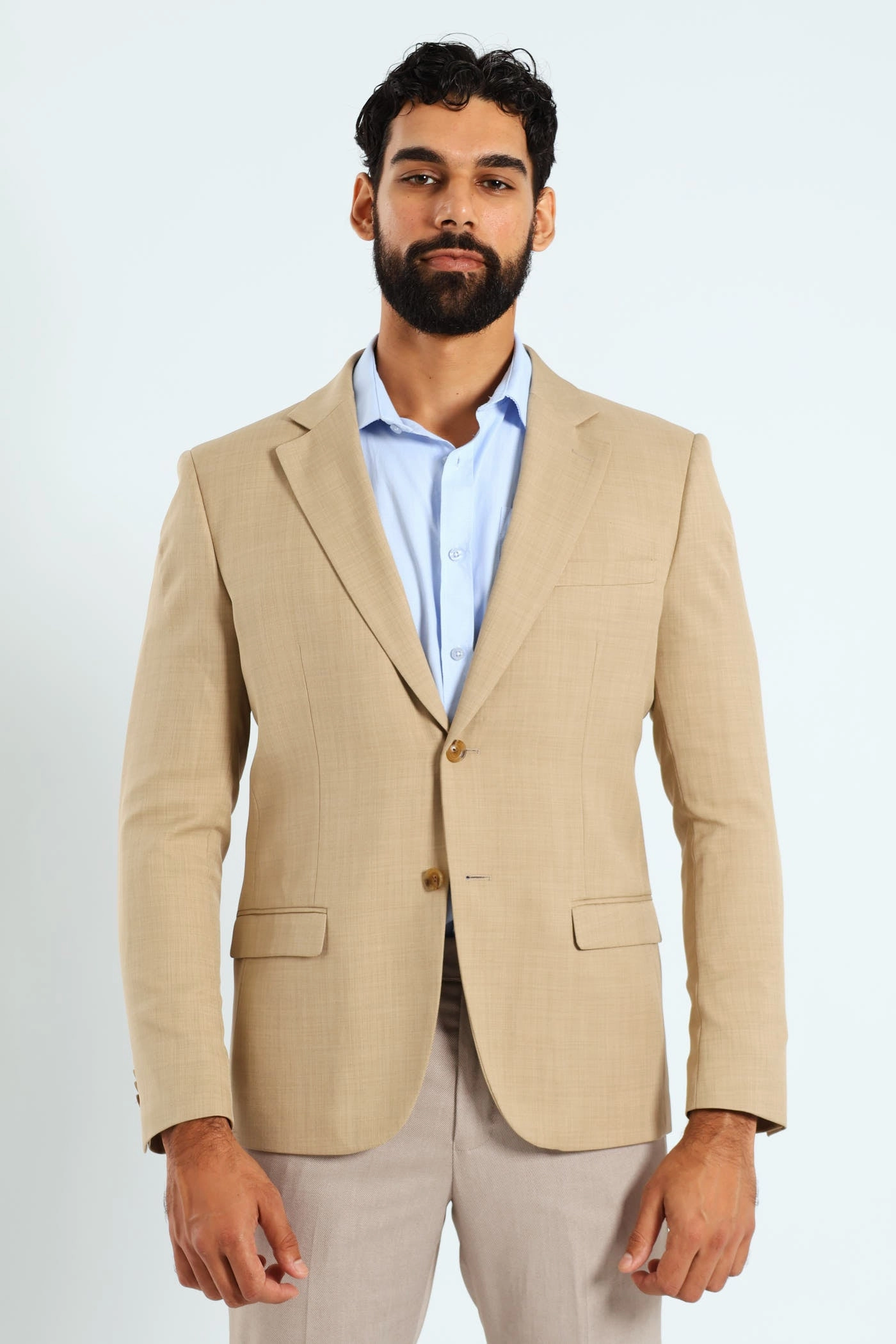Slim Fit Essential Suit Jacket - Tan
