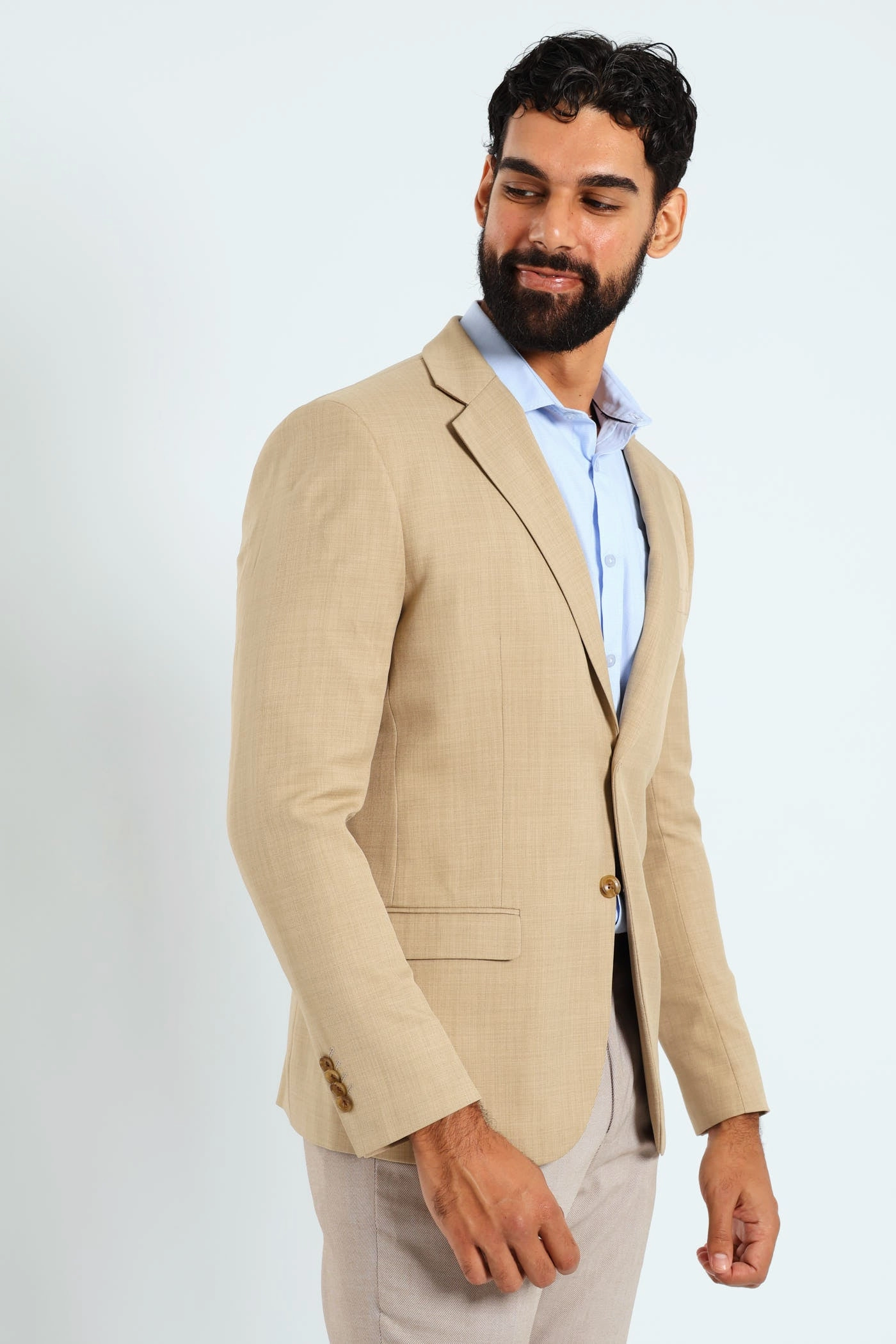 Slim Fit Essential Suit Jacket - Tan
