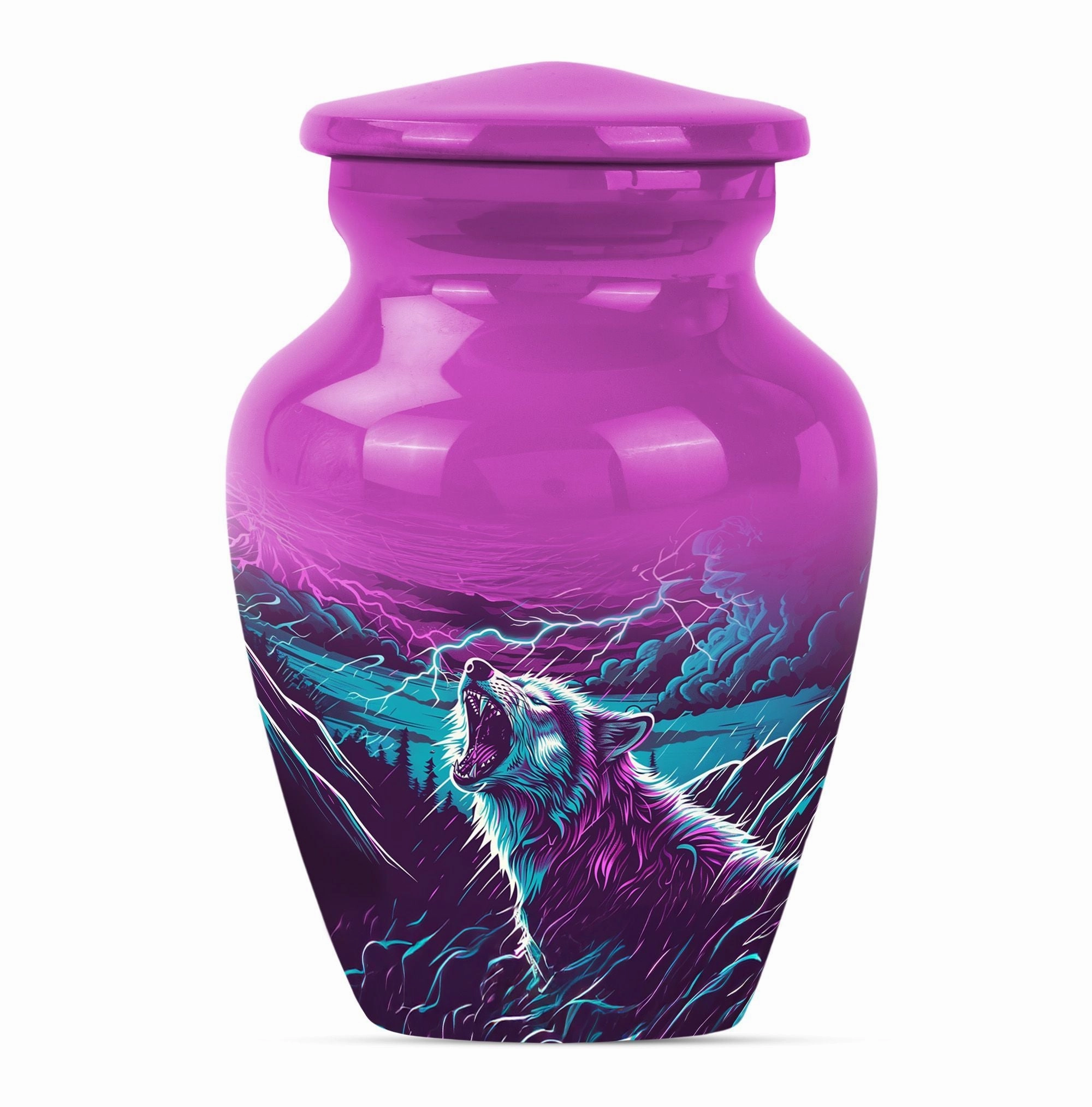 Solemn Serenity Wolf Urn - Cremation Urn with Timeless Elegance