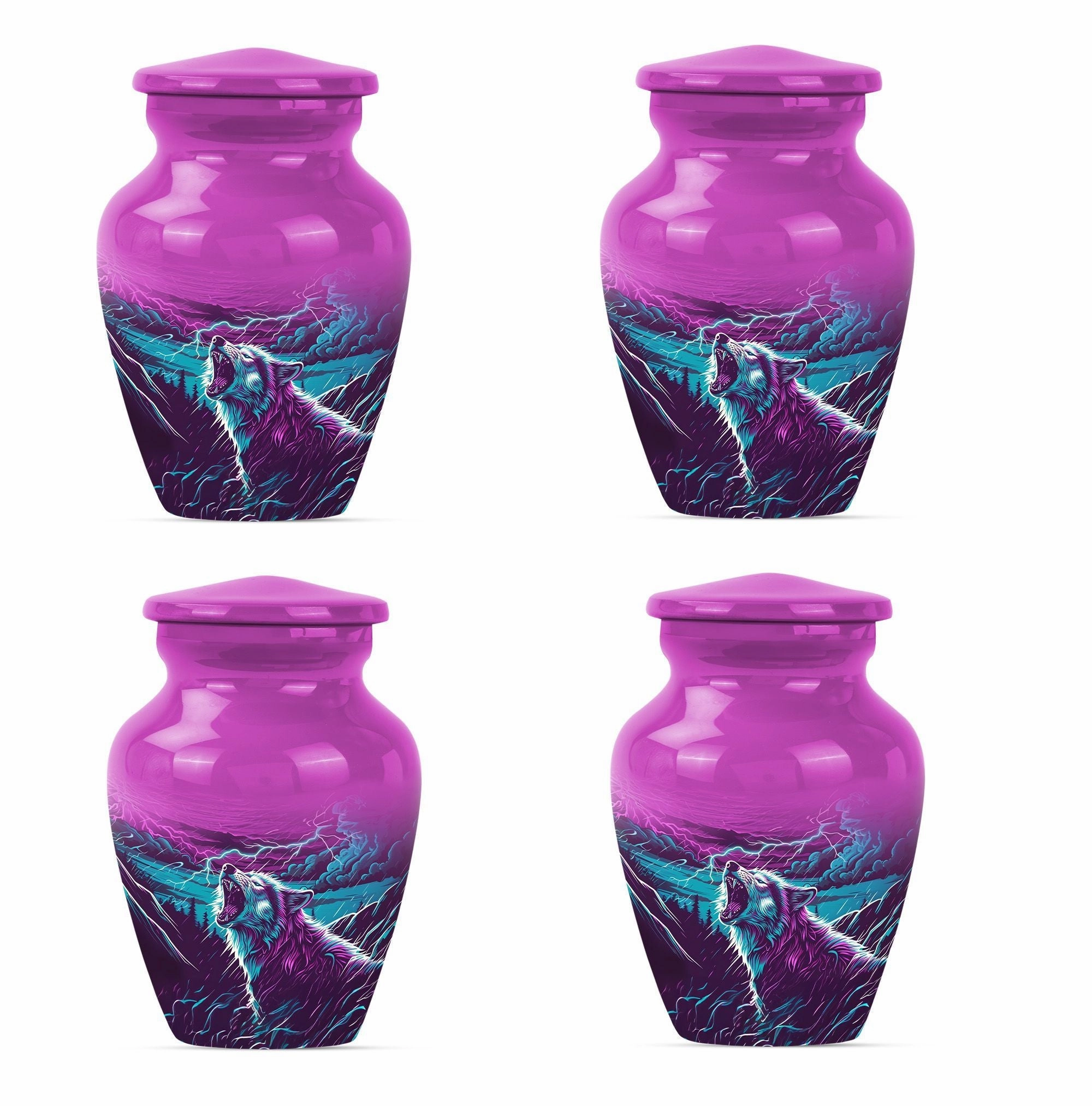 Solemn Serenity Wolf Urn - Cremation Urn with Timeless Elegance