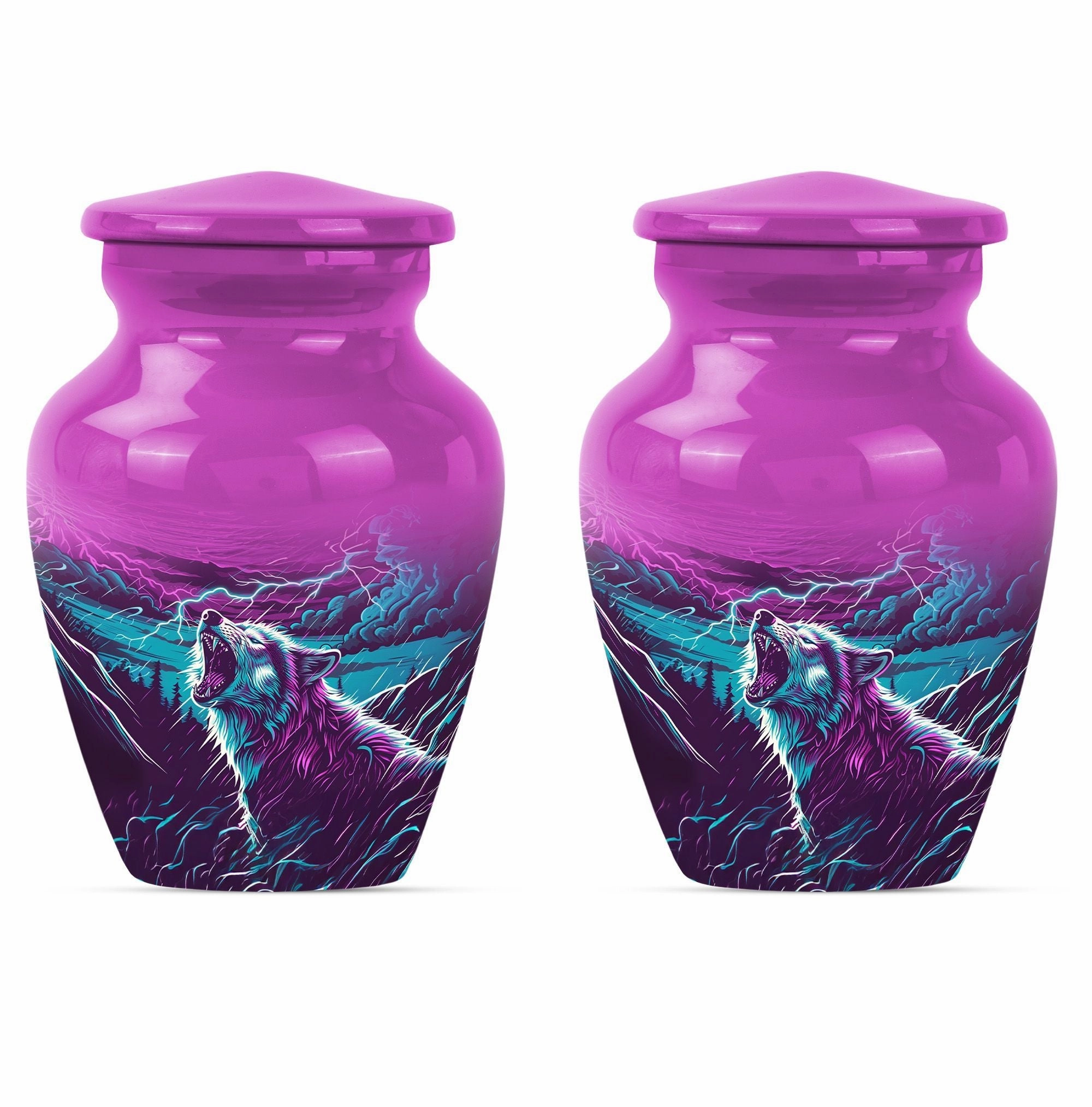 Solemn Serenity Wolf Urn - Cremation Urn with Timeless Elegance