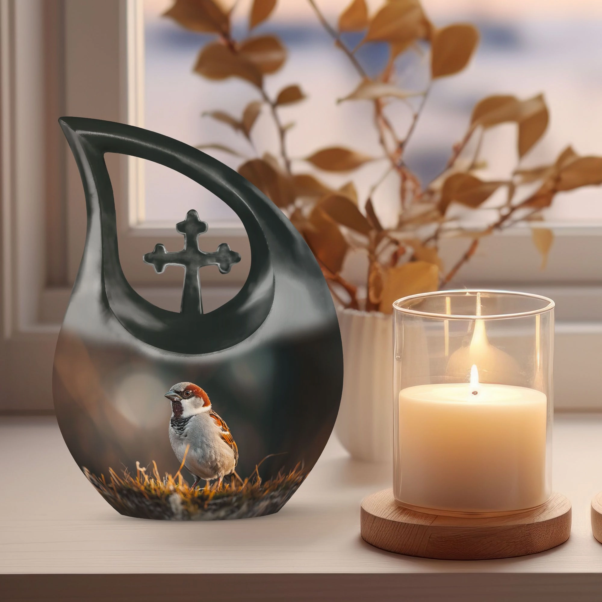Sparrow Urn: Cremation Urn For Ashes For Adults