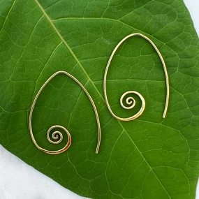 Spiral Around Earrings - Brass, Indonesia