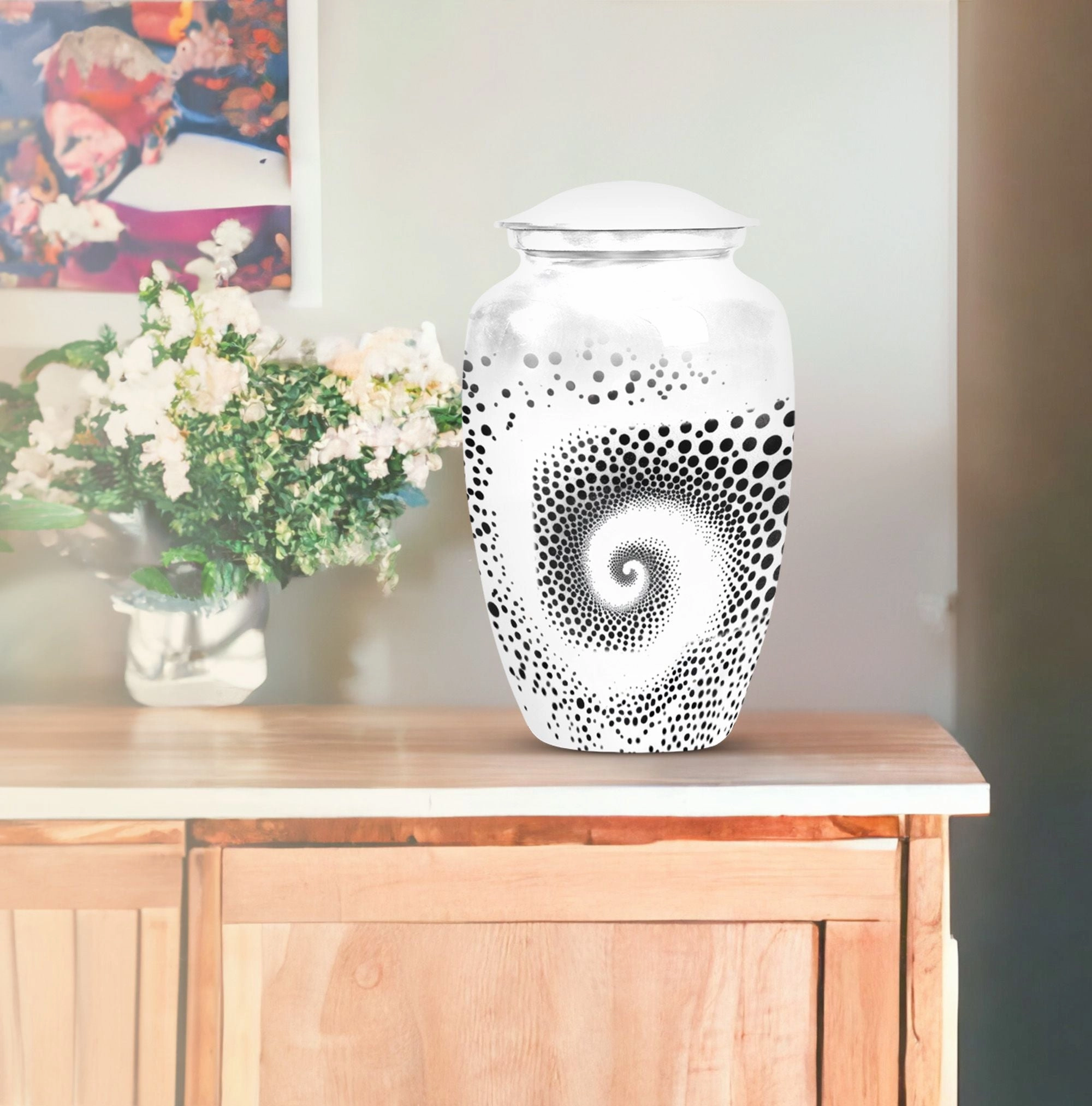Spiral Ascendancy: Elegant Burial Urn for your Loved One's  Ashes