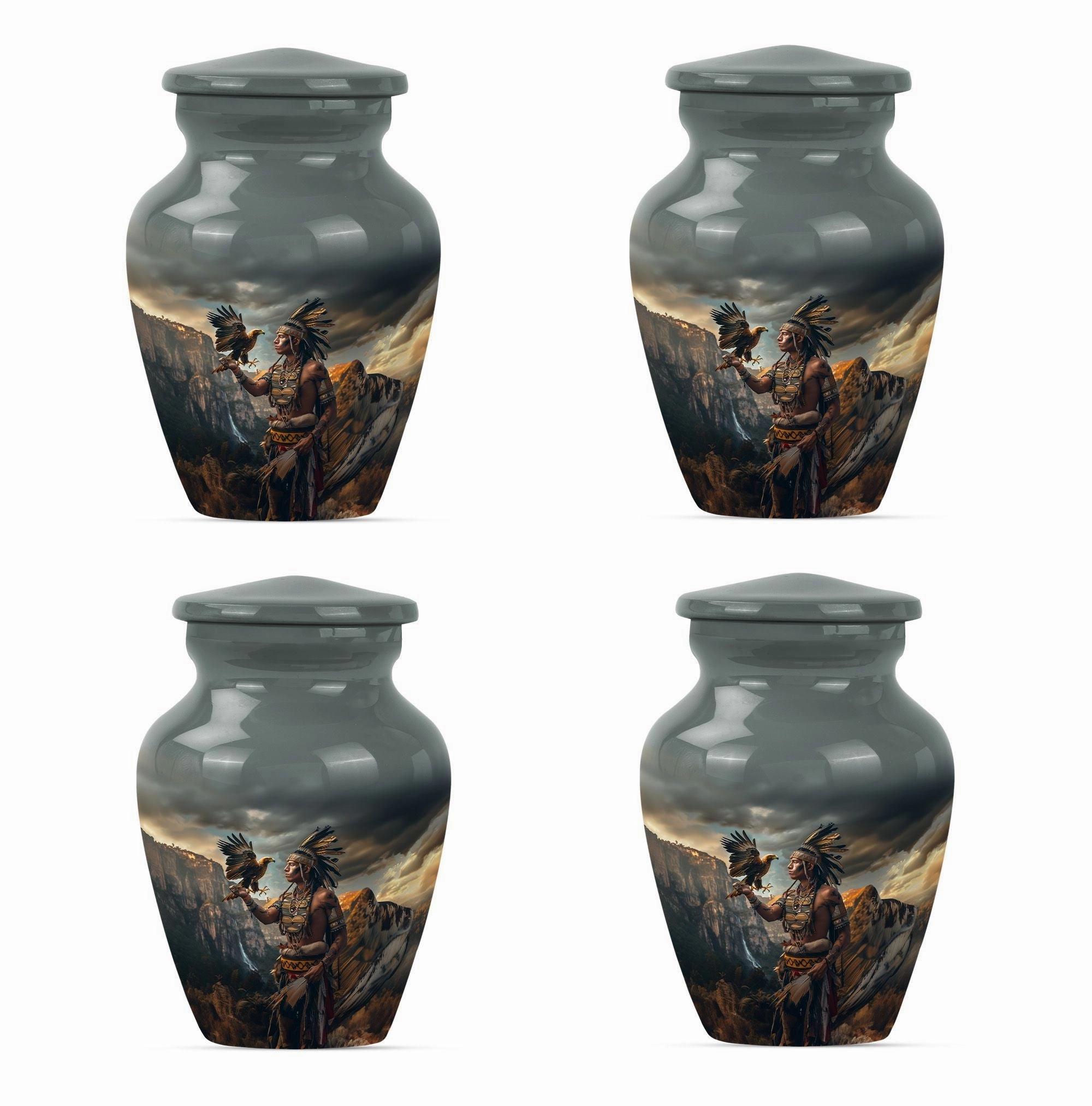 Tribe Man Memorial Urn: Classic Large Cremation Urn for Dad