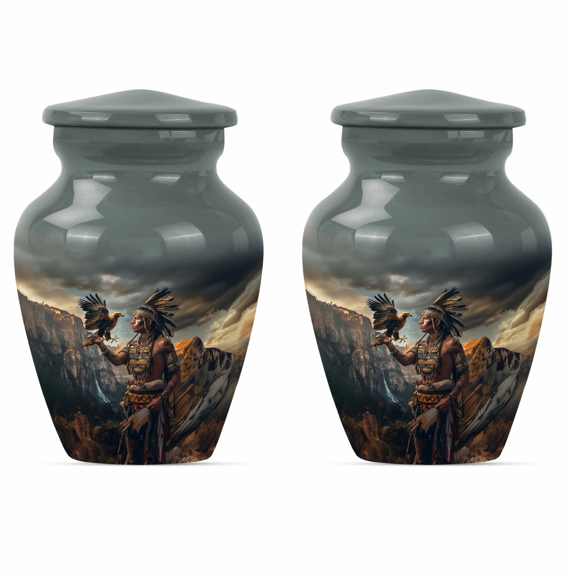 Tribe Man Memorial Urn: Classic Large Cremation Urn for Dad