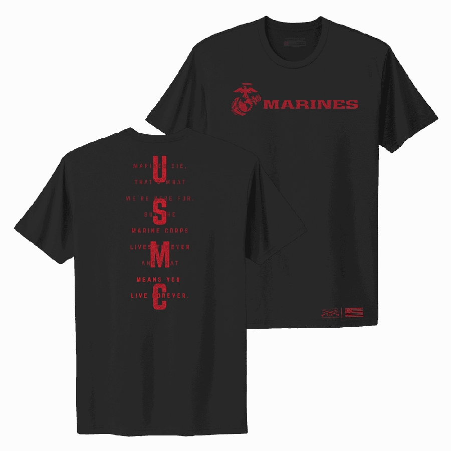 USMC - Women's Lives Forever Boyfriend Fit T-Shirt - Black