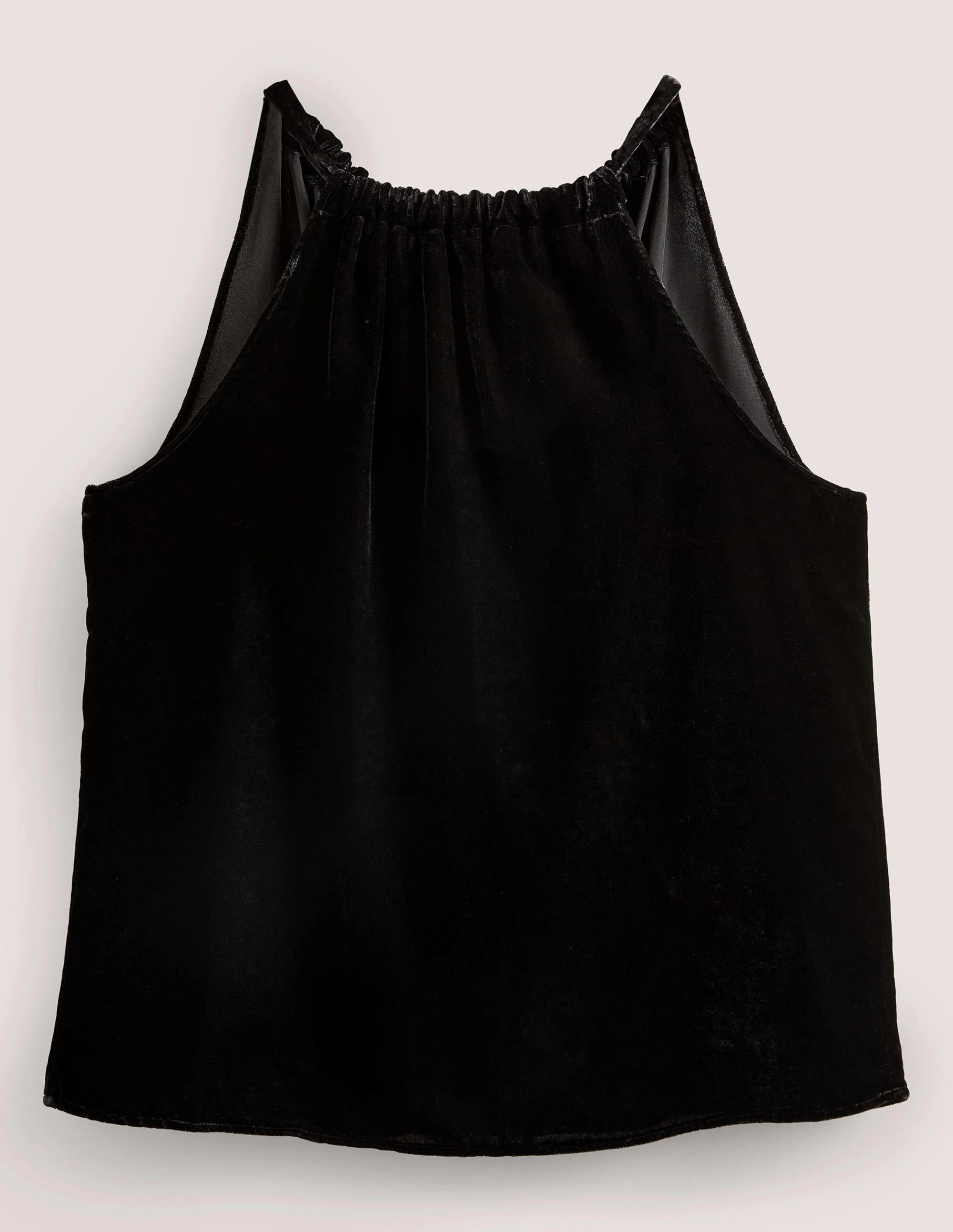 Velvet Halterneck Top-Black