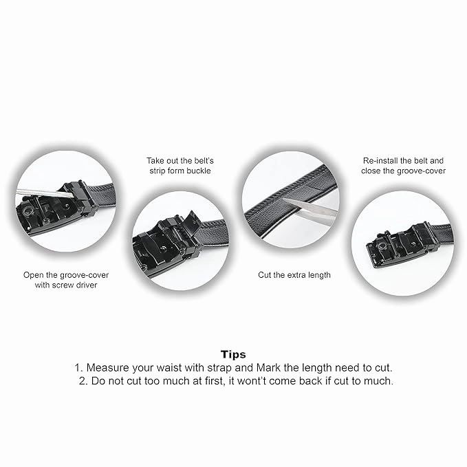 Venardo DARKI Genuine Leather Autolock Belt for Men - Perfect for Formal and Casual Wear - Adjustable