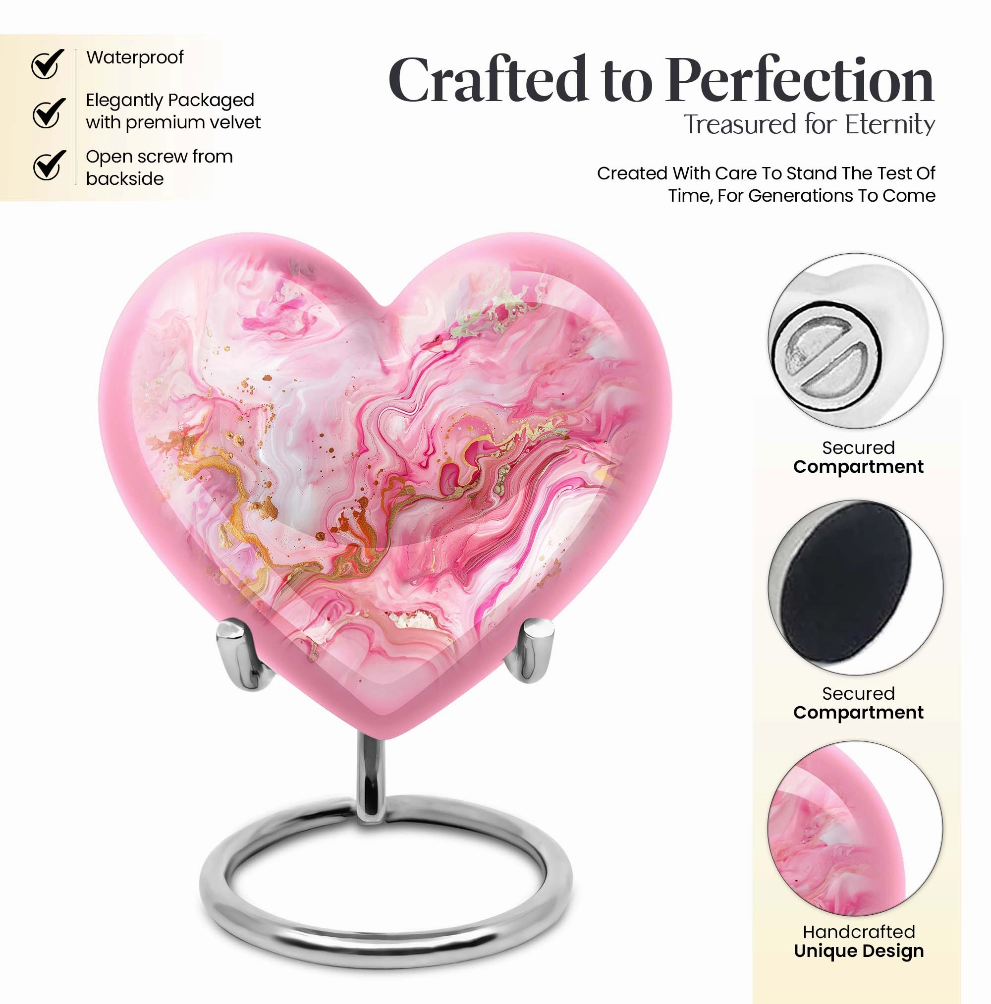 Vibrant Swirl Tribute: Adorned Cremation Urn for Cherished Women