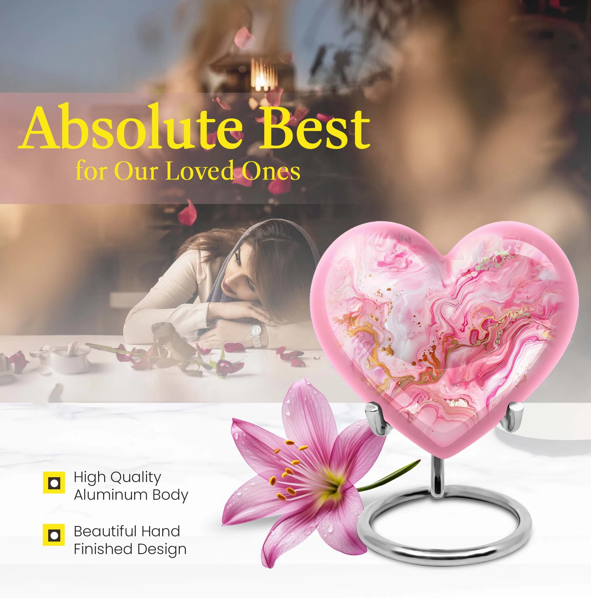 Vibrant Swirl Tribute: Adorned Cremation Urn for Cherished Women