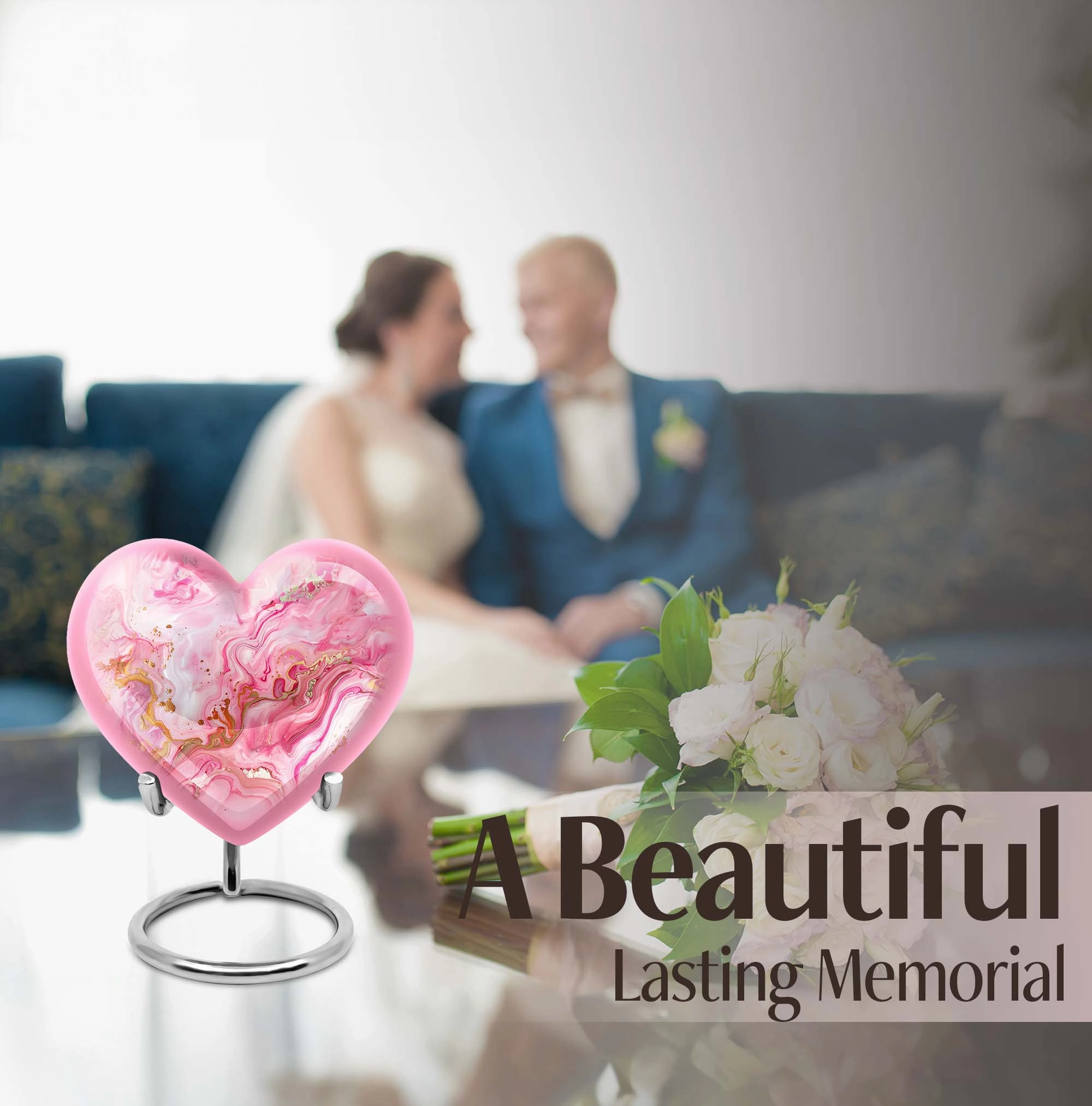 Vibrant Swirl Tribute: Adorned Cremation Urn for Cherished Women