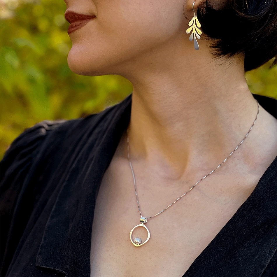 Wholeness Pearl Necklace - Sterling Silver, Indonesia