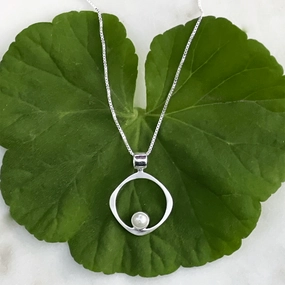 Wholeness Pearl Necklace - Sterling Silver, Indonesia