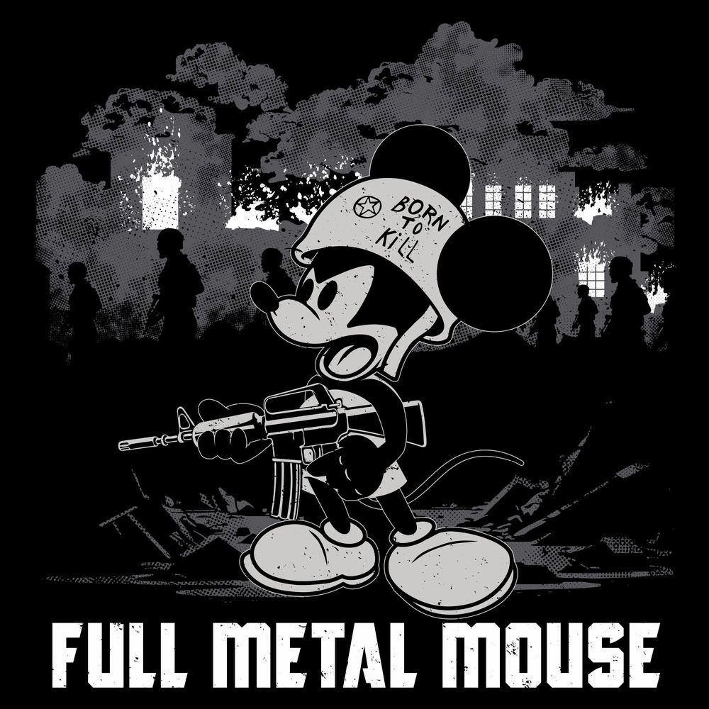 Women's Full Metal Mouse Slim Fit T-Shirt - Black