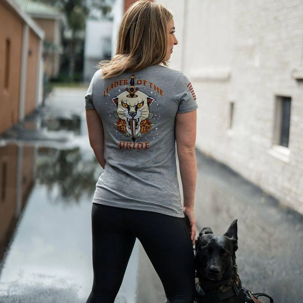 Women's Leader Of The Pride Slim Fit T-Shirt - Dark Heather Gray