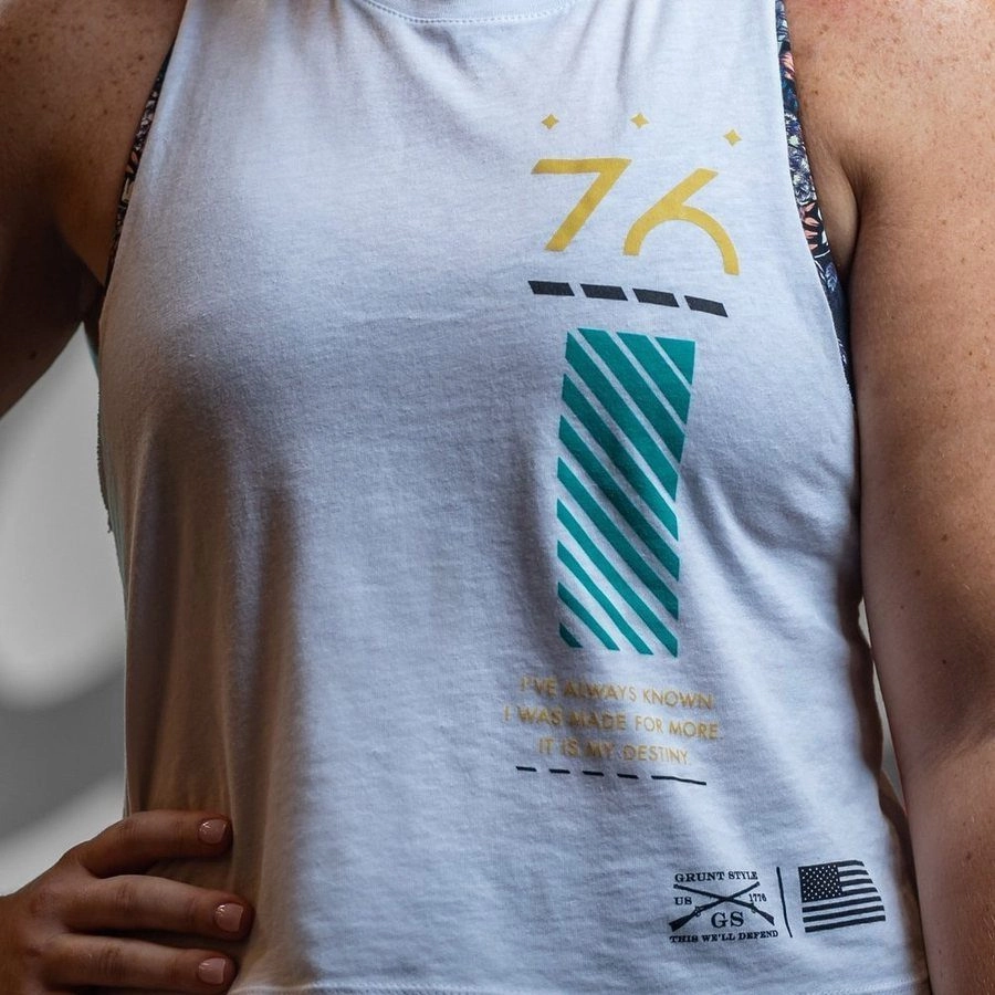 Women's Made For Power Racerback Cropped Tank - White