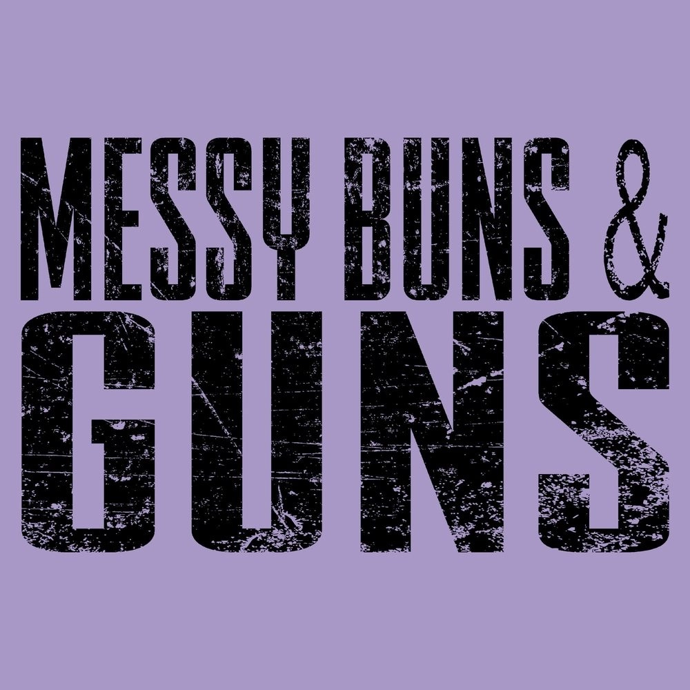 Women's Messy Buns & Guns V-Neck - Lavender