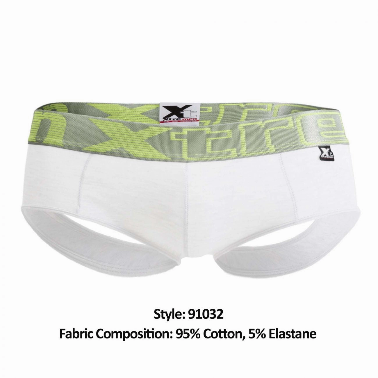 Xtremen 91032 Butt lifter Jockstrap Color White-Silver