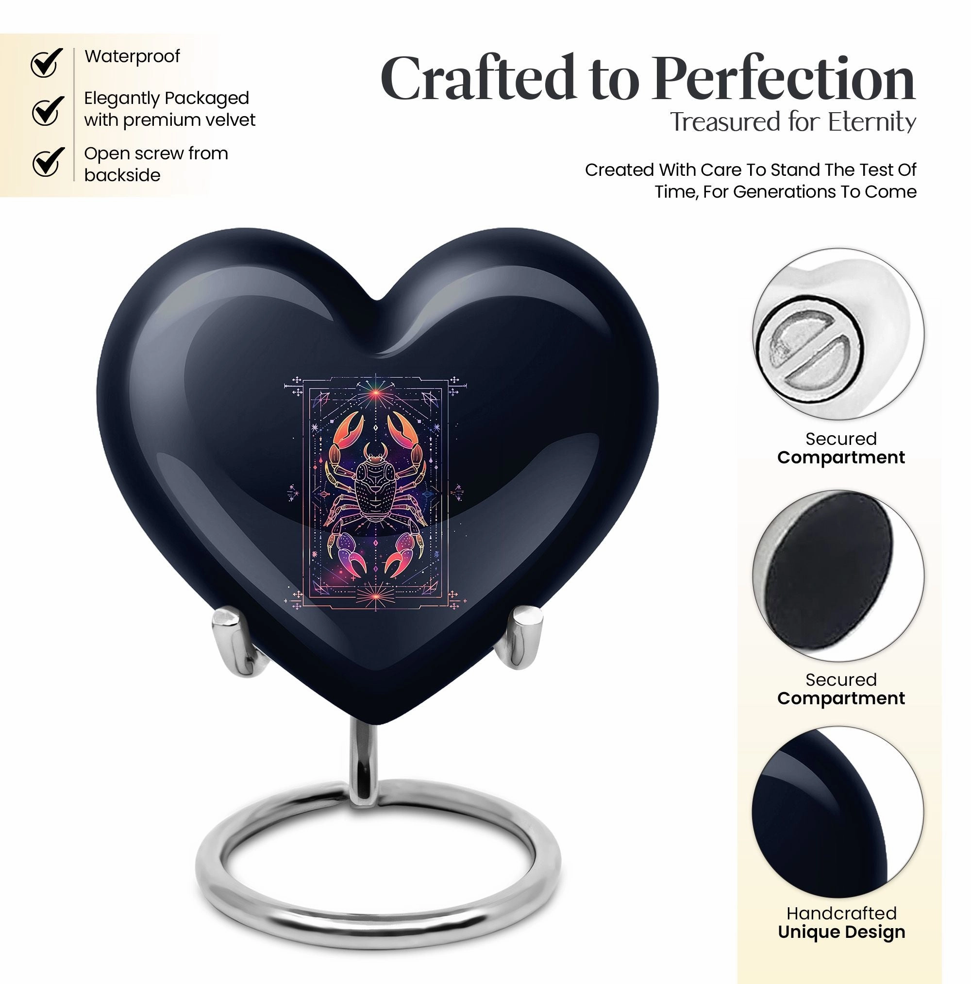 Zodiac Constellation Tribute: Pristine Aluminium Men's Cremation Urn